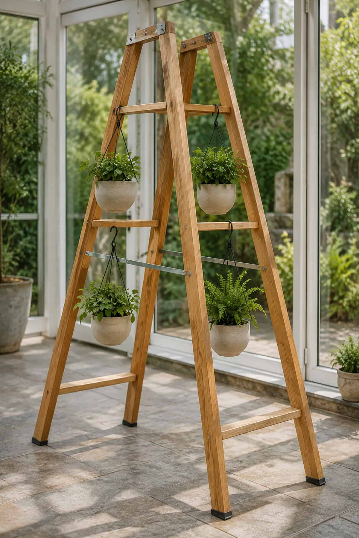 Decorative A Frame Ladders As Plant Hangers