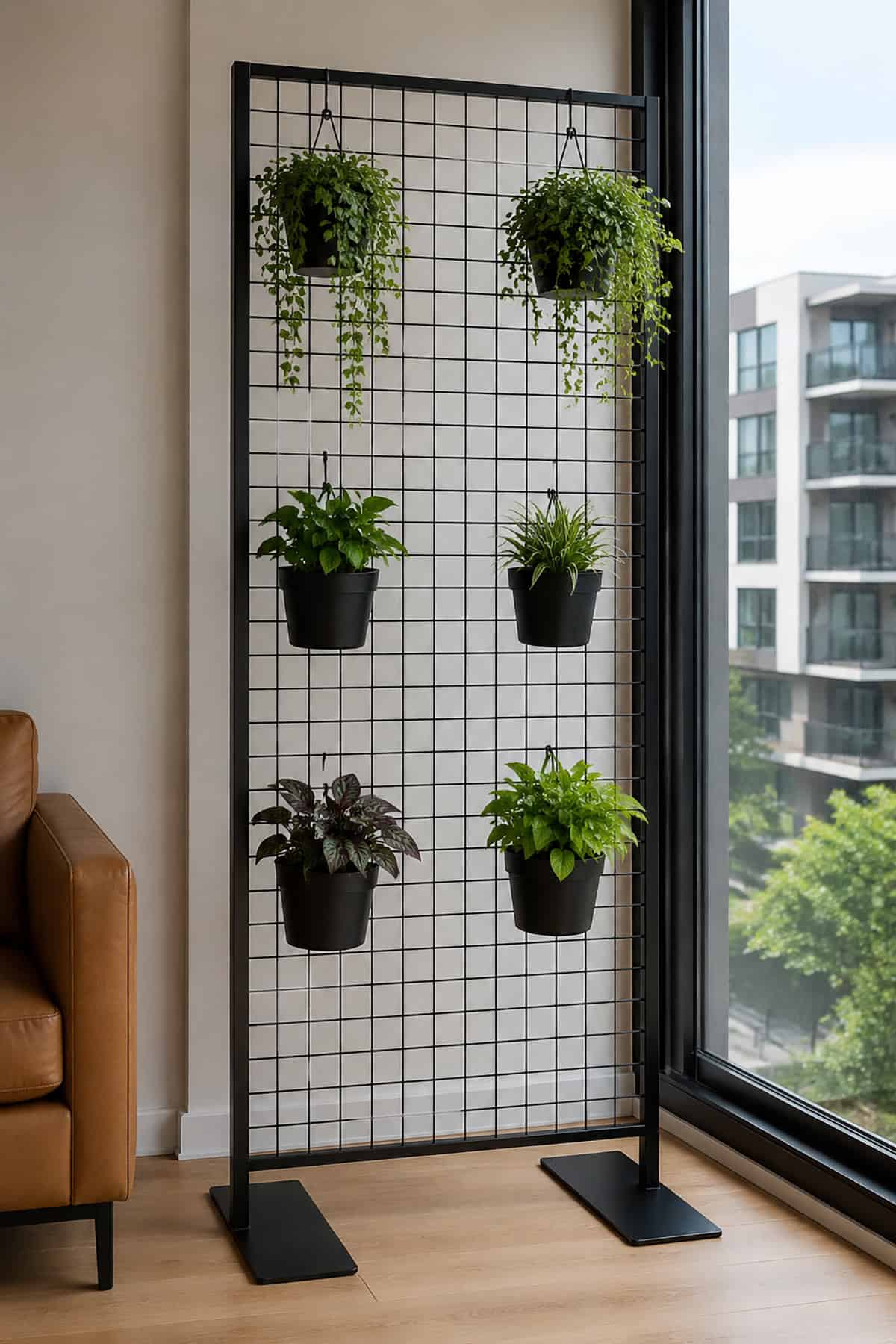 Freestanding Wire Grid Panels For Hanging Plants