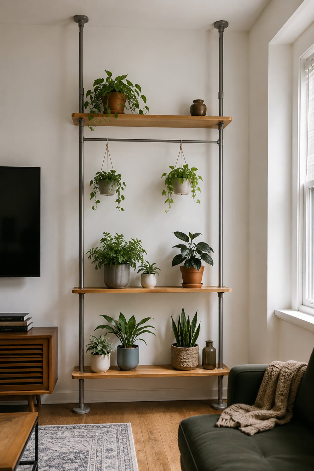 High Tension Shelves With Hanging Rails