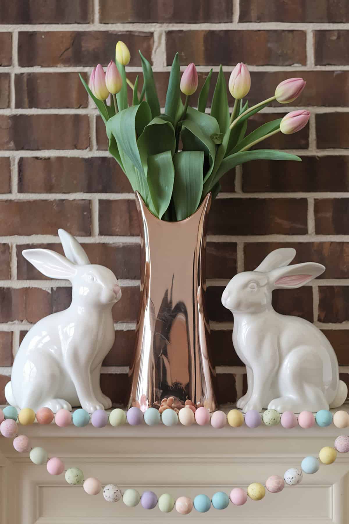 Minimalist Easter Mantel