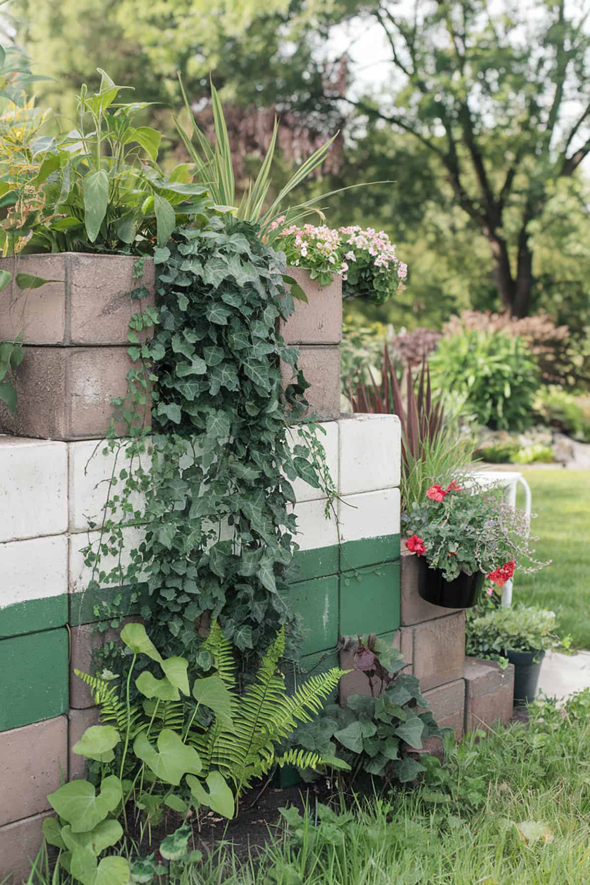 Cinder Block Garden Wall