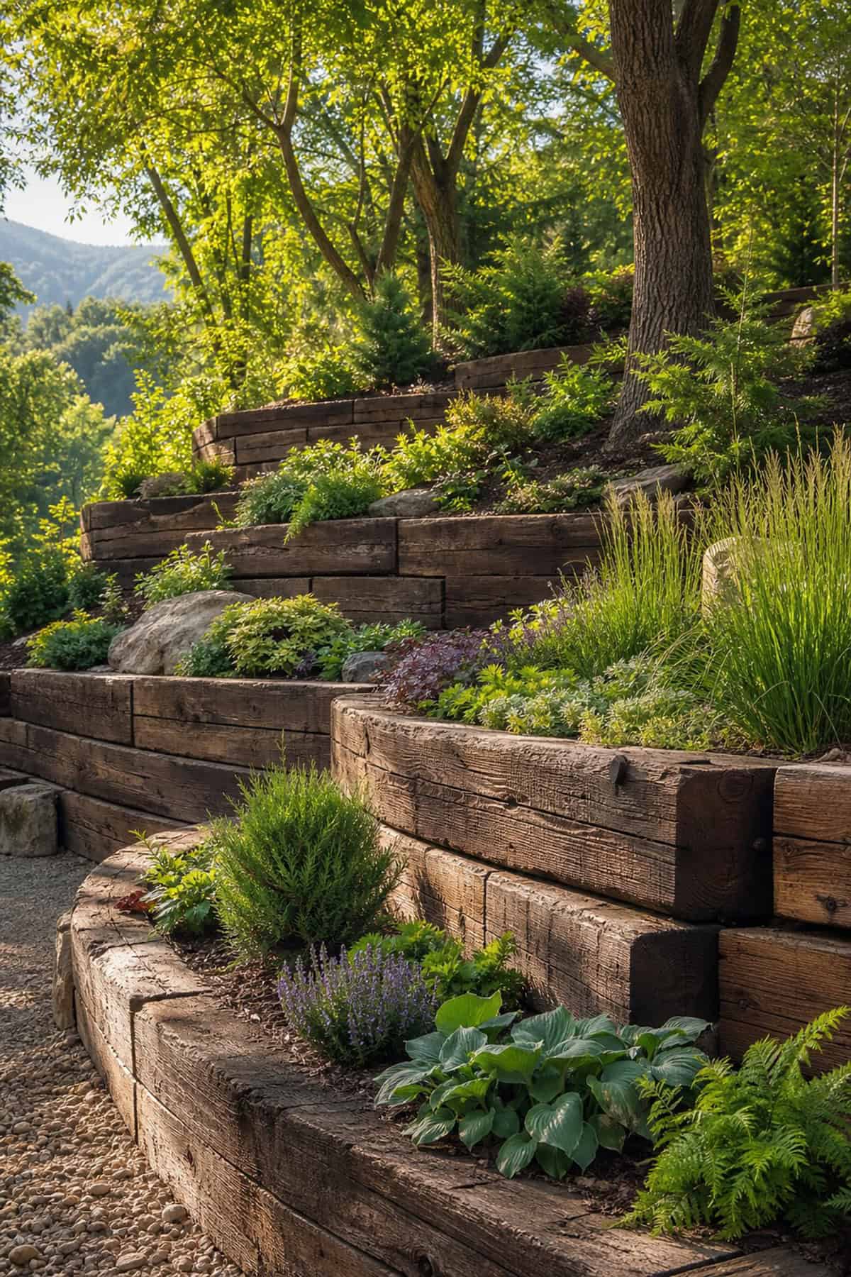 Log Or Timber Retaining Walls