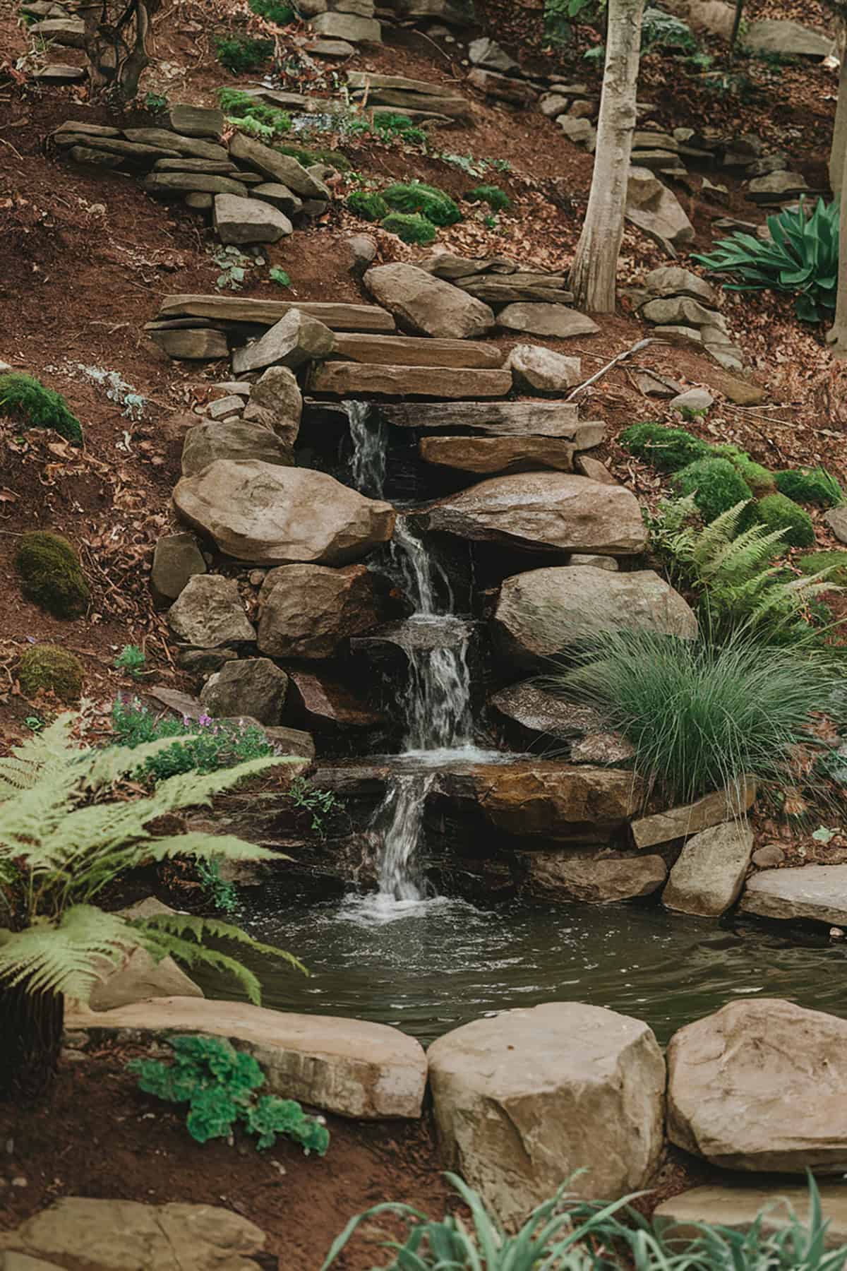 Natural Waterfall Feature