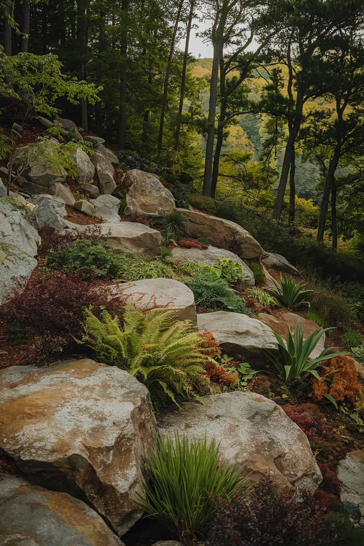 Rock Garden on a Woodland Slope