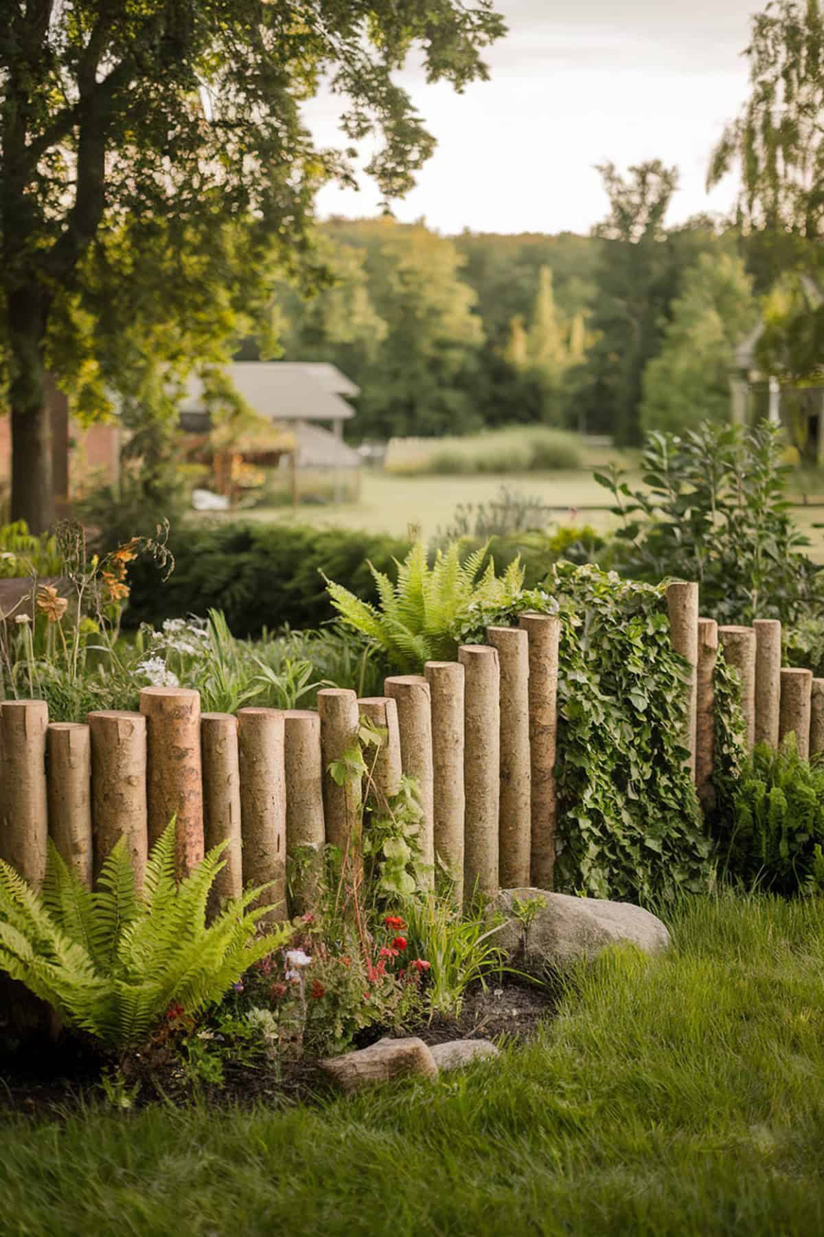 Rustic Log Wall