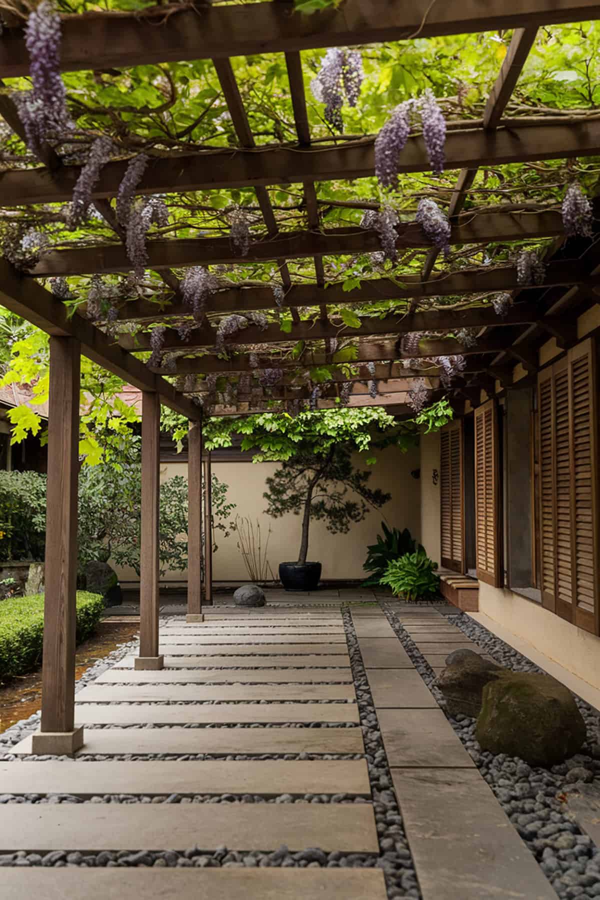 Shaded Pergola With Vines