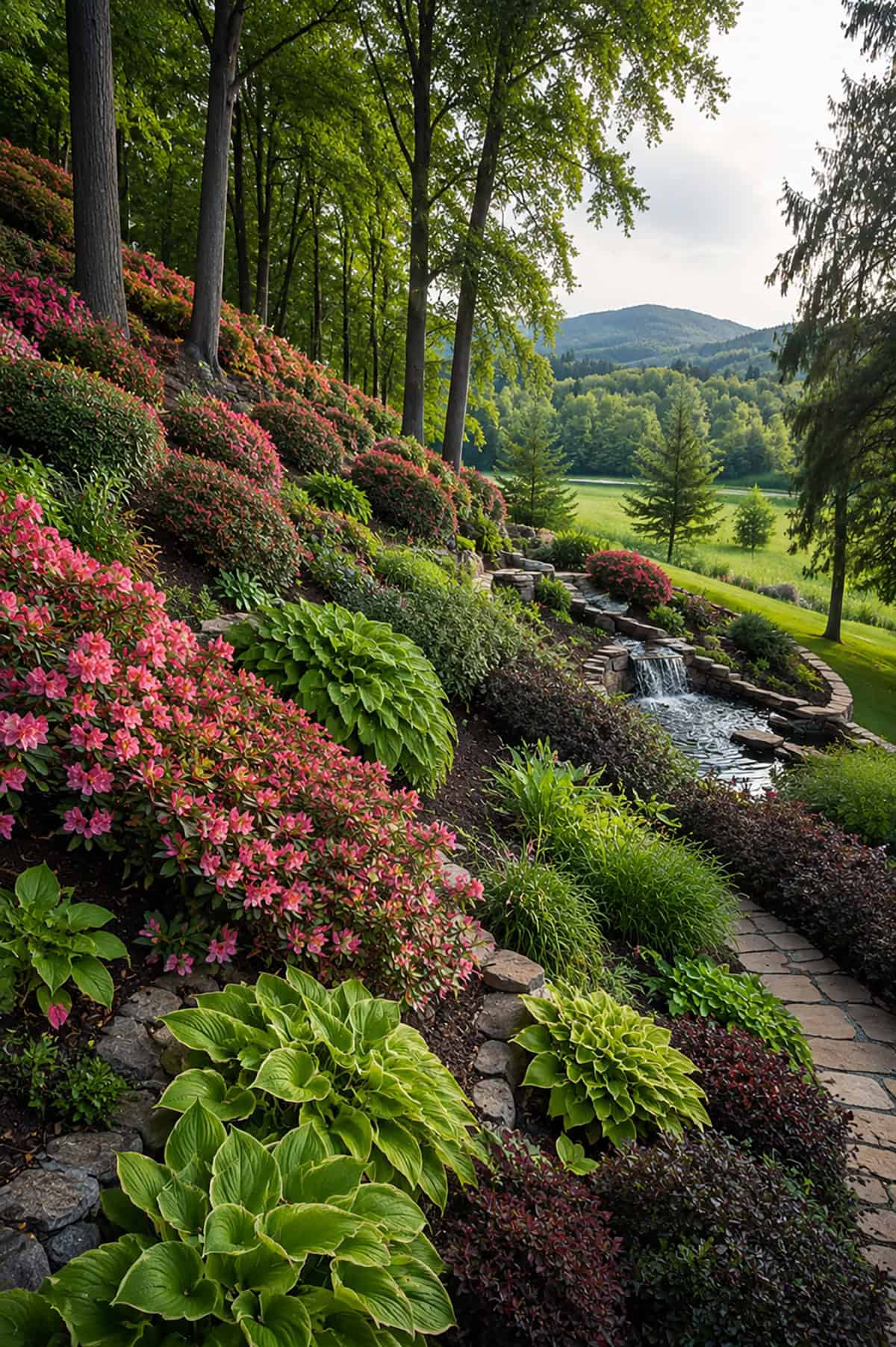 Shrubs Anchoring A Slope