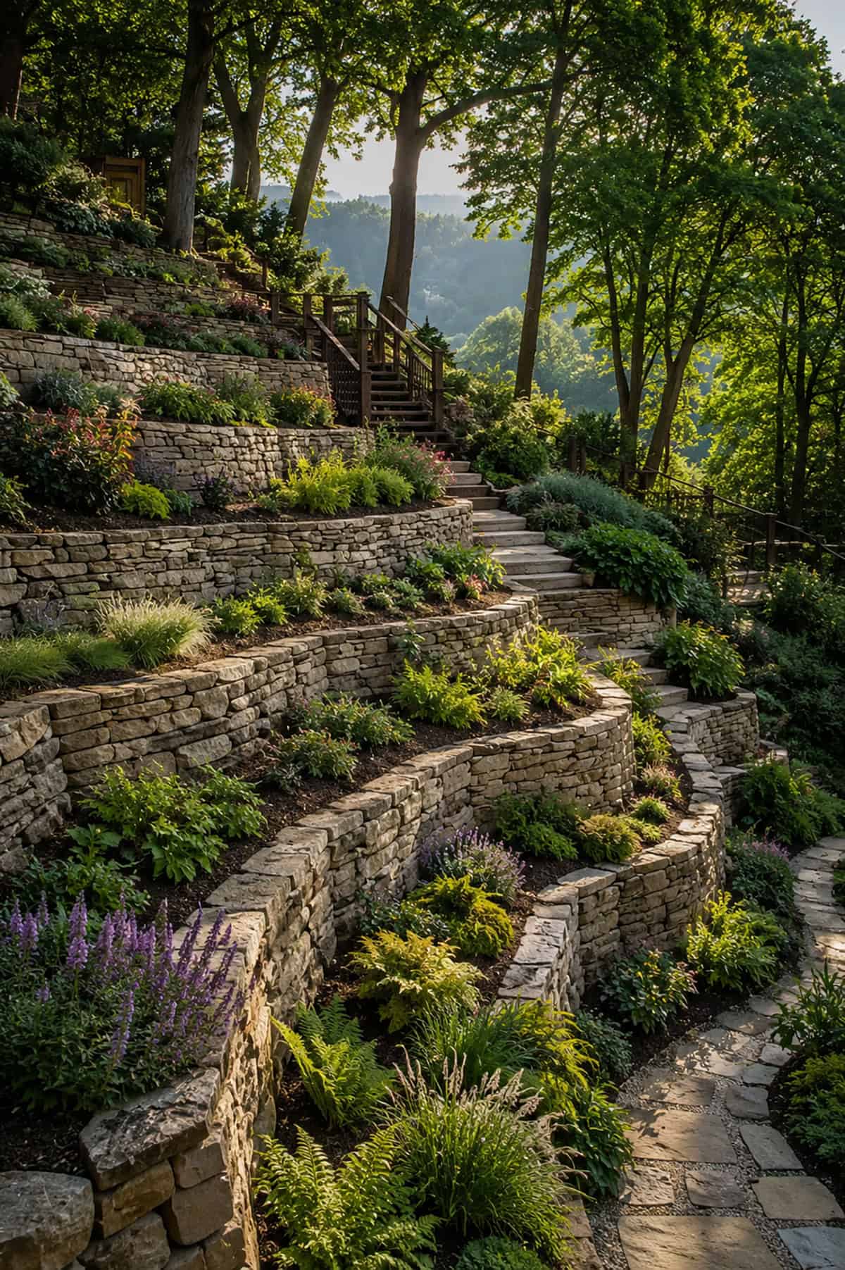 Terraced Garden On A Slope