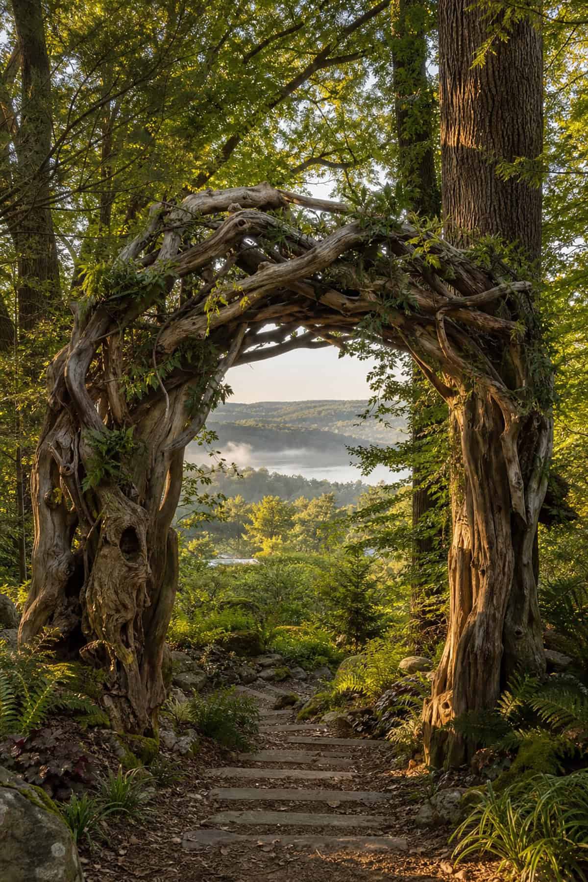 Woodland Archway On A Slope