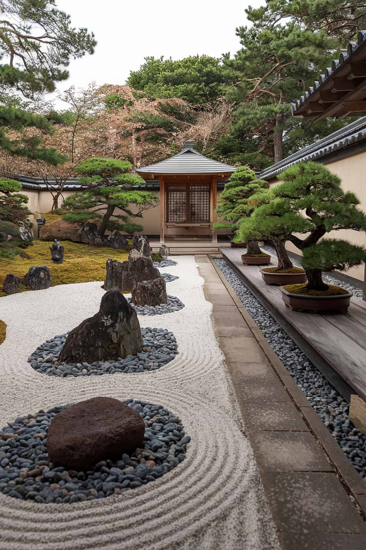 Zen Garden Patio with Bonsai