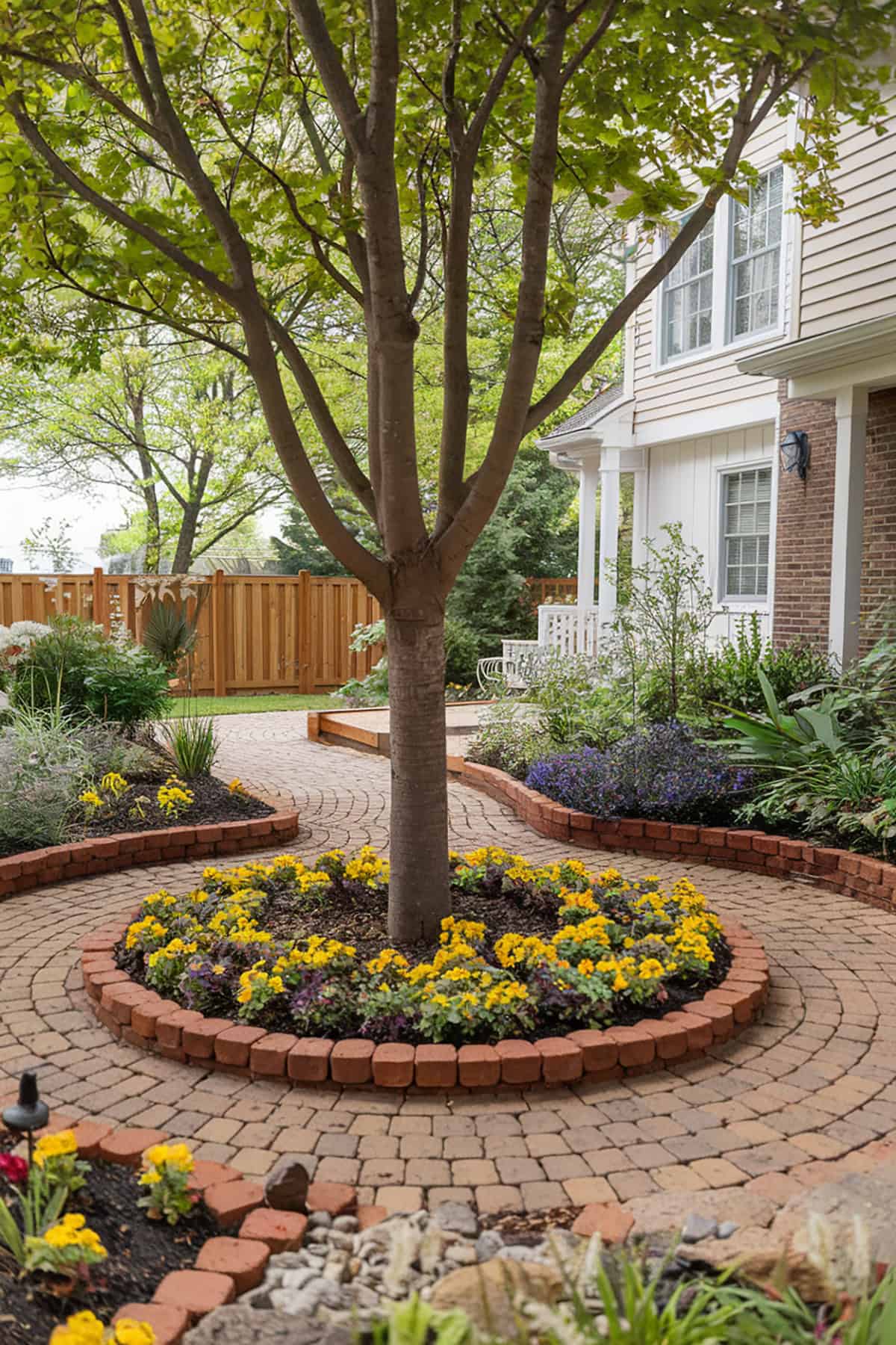 Brick Edging Around Trees