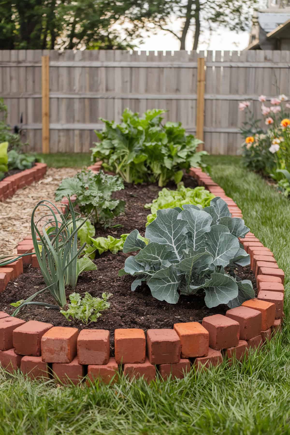 Brick Edging For A Vegetable Garden