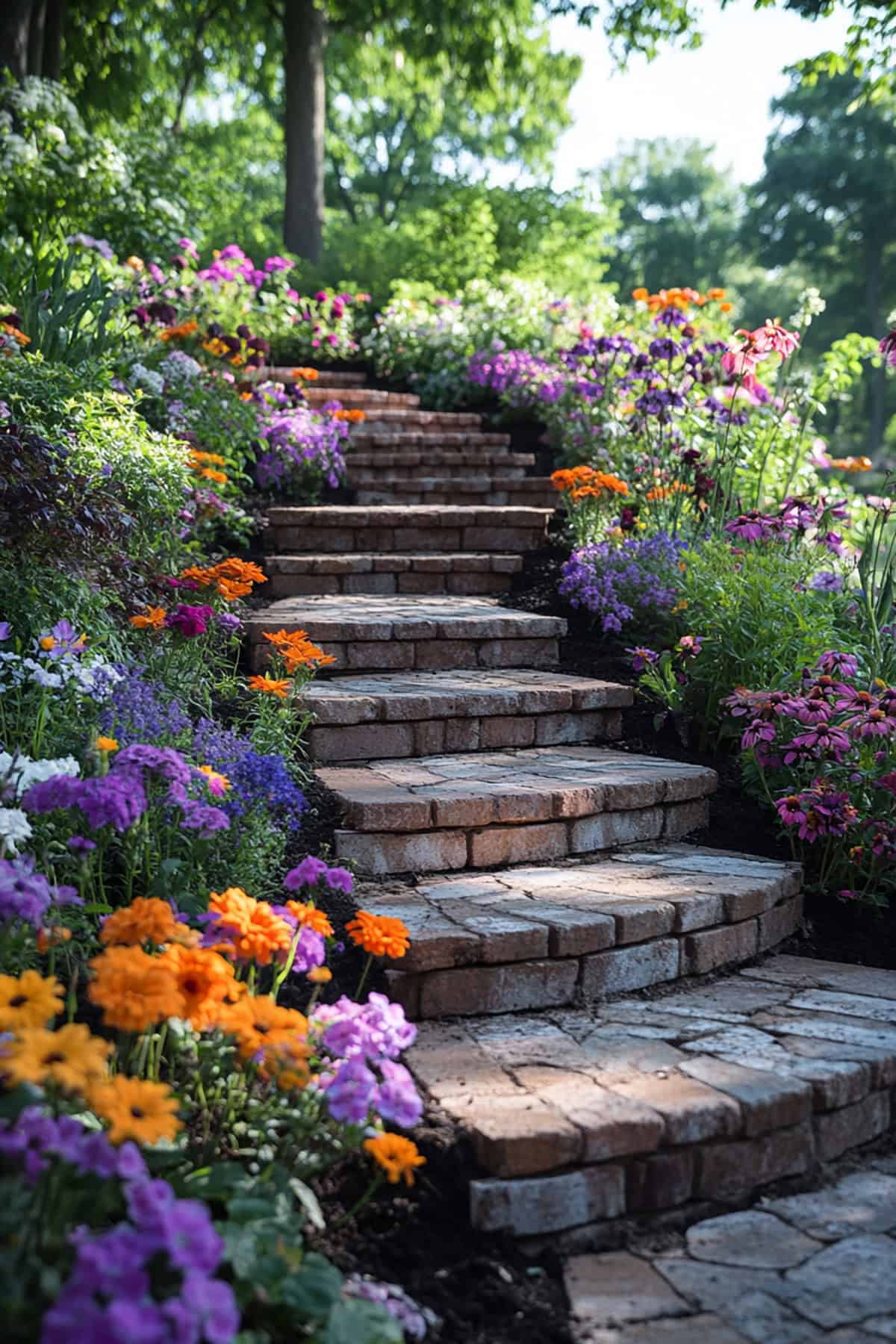 Brick Edging With A Stepped Design