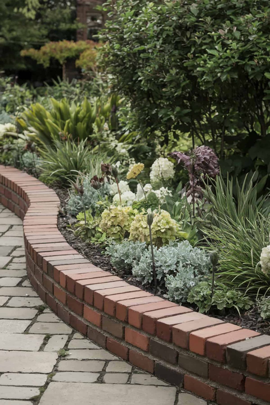 25 Practical And Beautiful Garden Brick Edging Ideas Plantglossary Classic Brick Garden Border 1024x1536