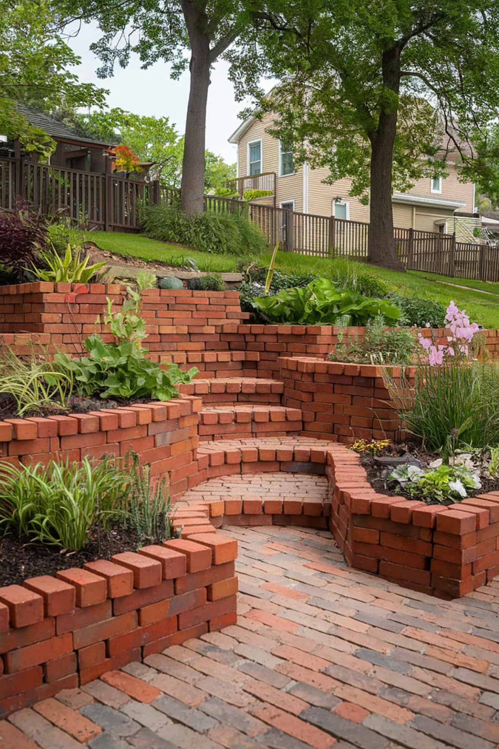 25 Practical And Beautiful Garden Brick Edging Ideas Plantglossary Two Tier Brick Edging 1024x1536