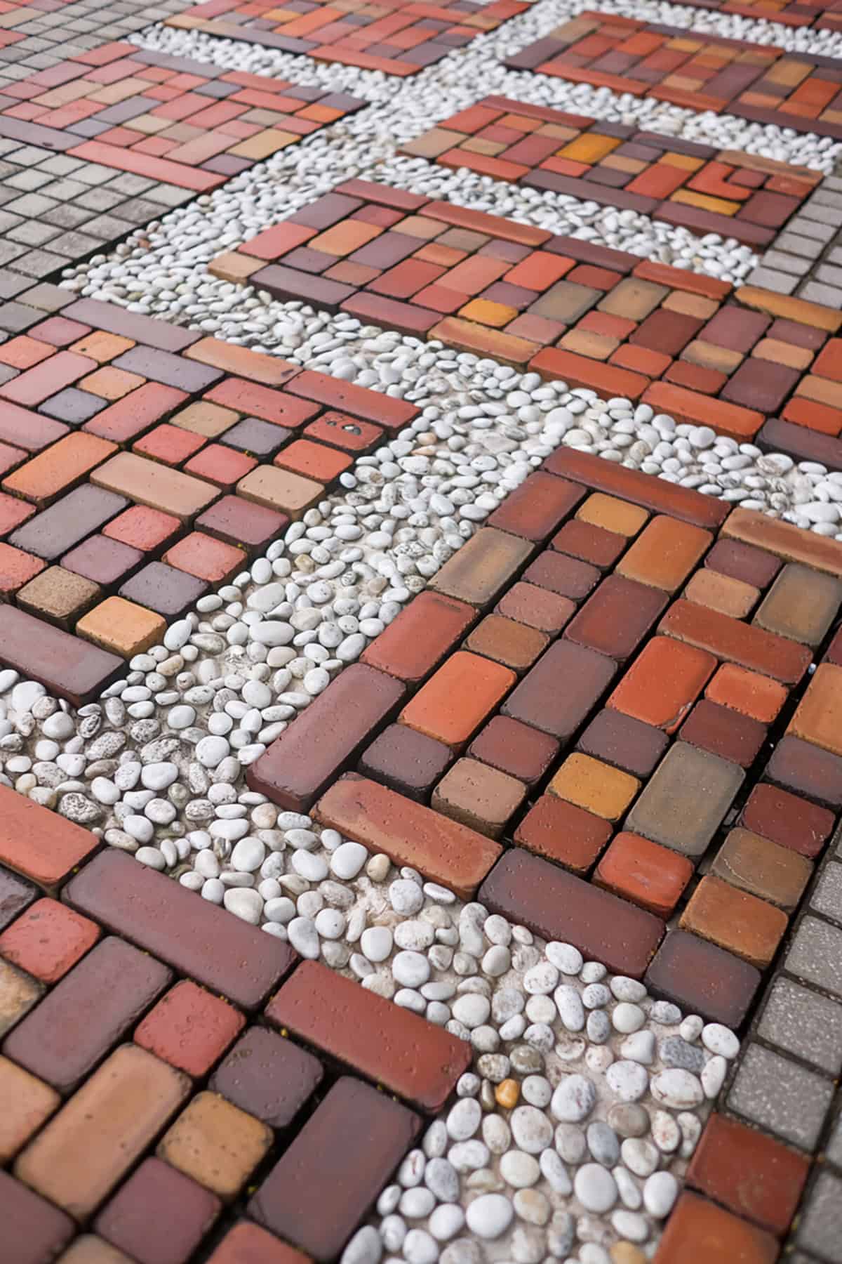 Brick and Pebble Mix Pathway