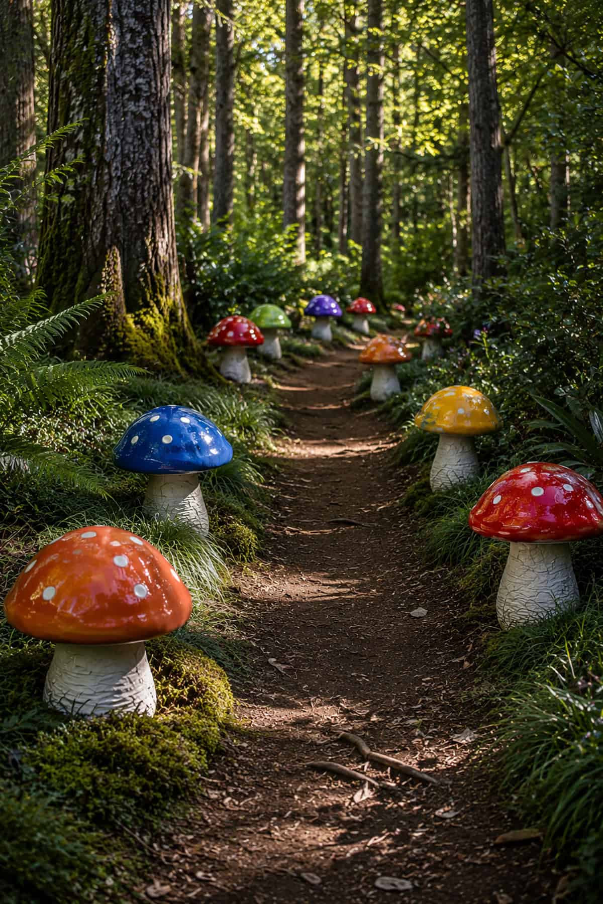 Mushroom Lined Pathway