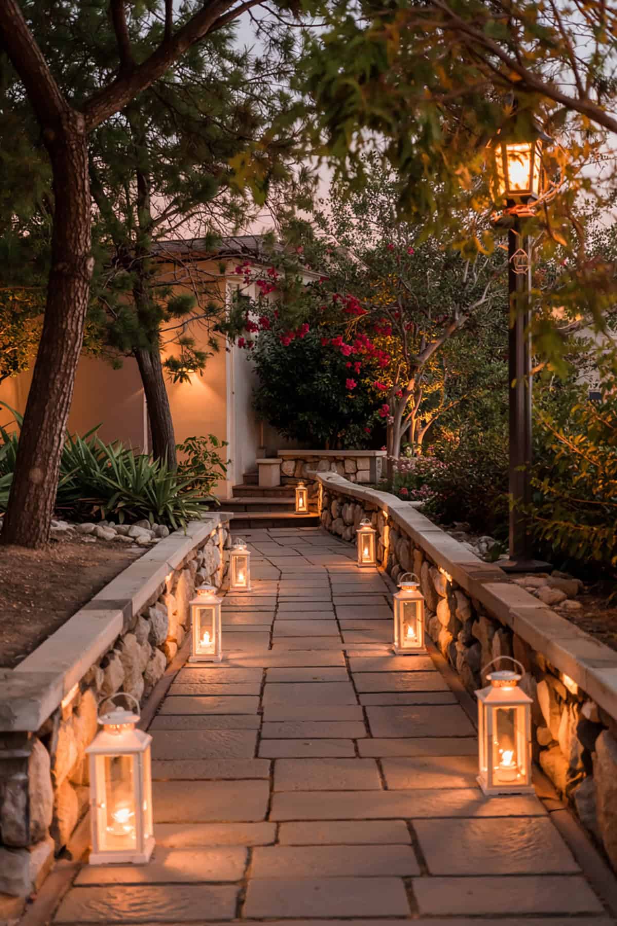 Pathway Lined with Lanterns