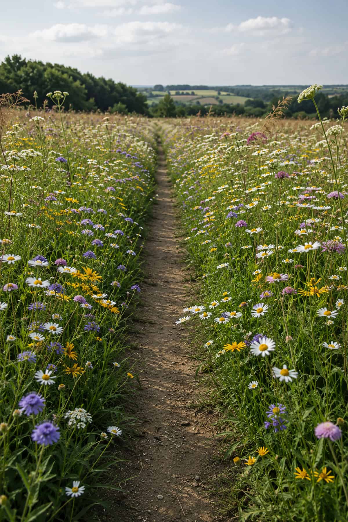 Pathway Through A Wildflower Meadow