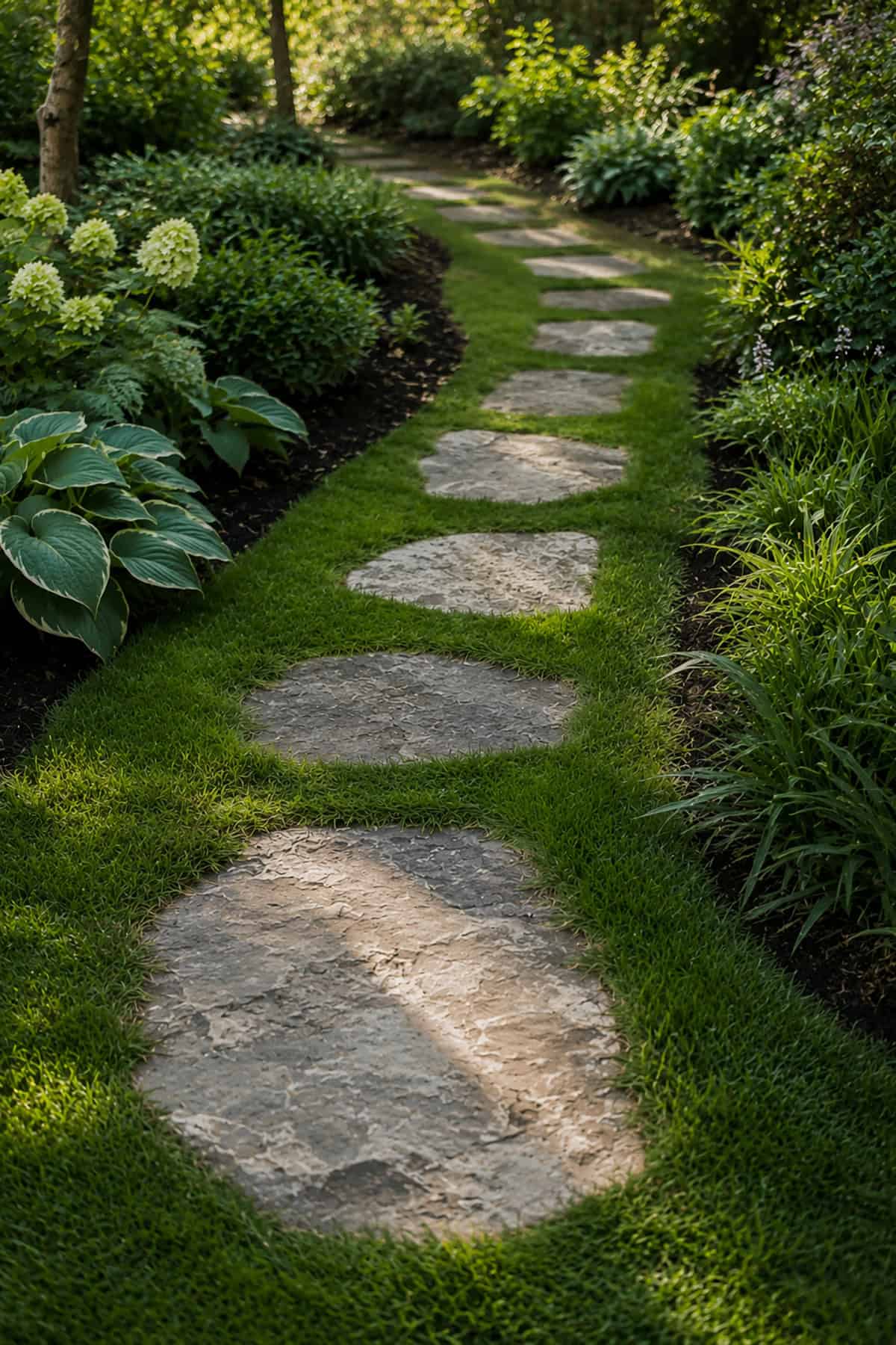 Stepping Stones Over Grass
