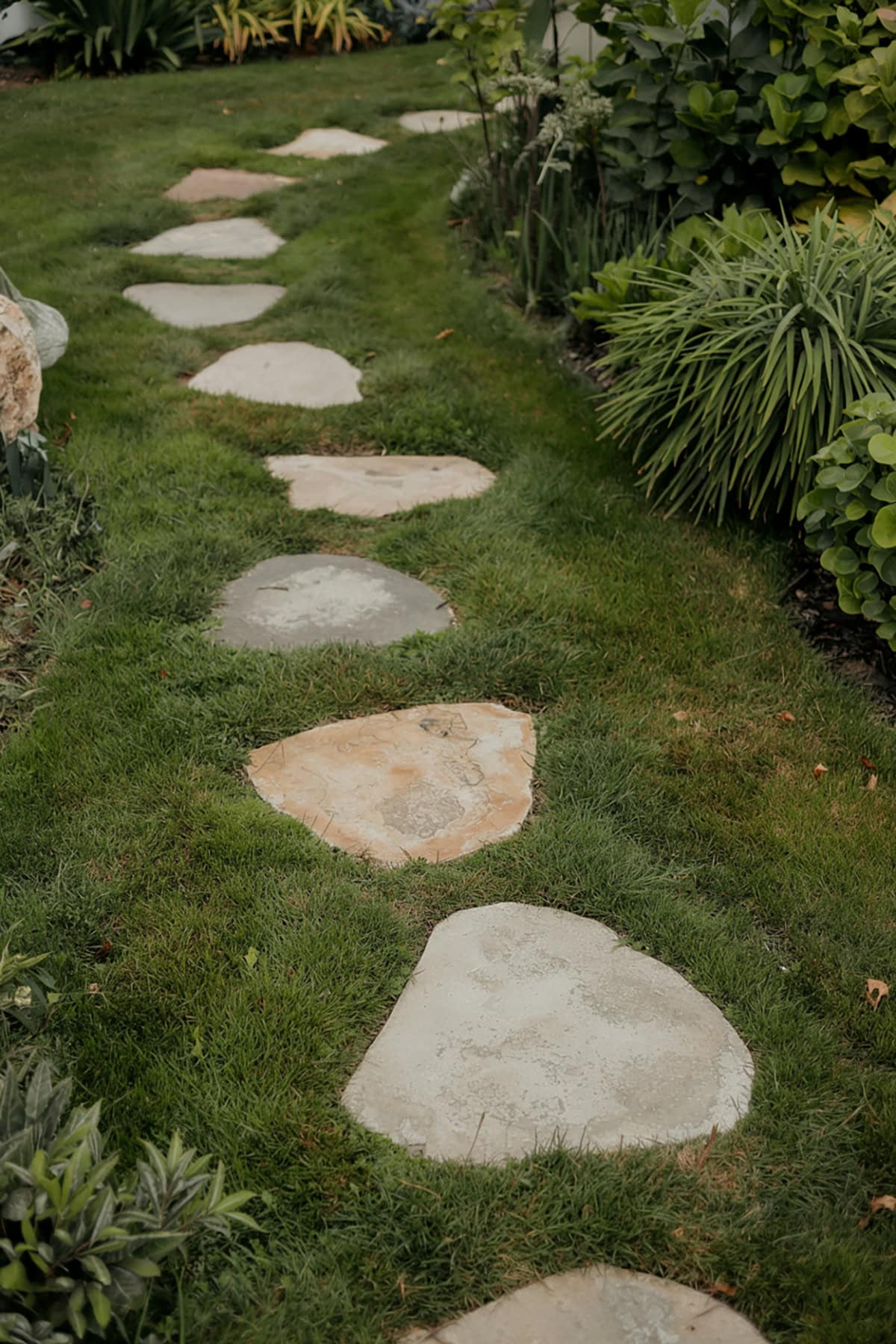 Stepping Stones Over Grass