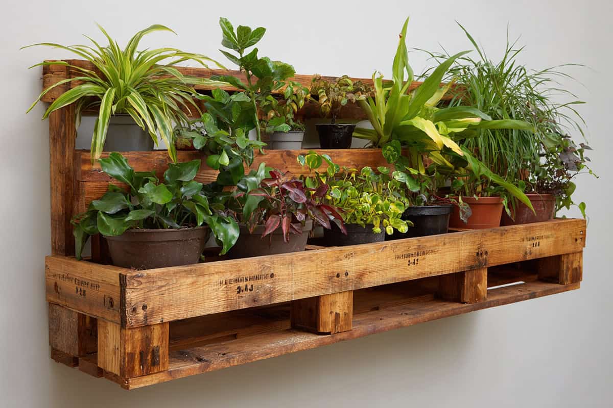 Wall Mounted Wooden Pallet Planter with Labels