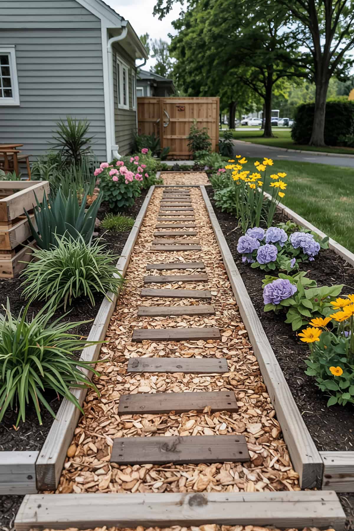 DIY Wood Chip Pathway
