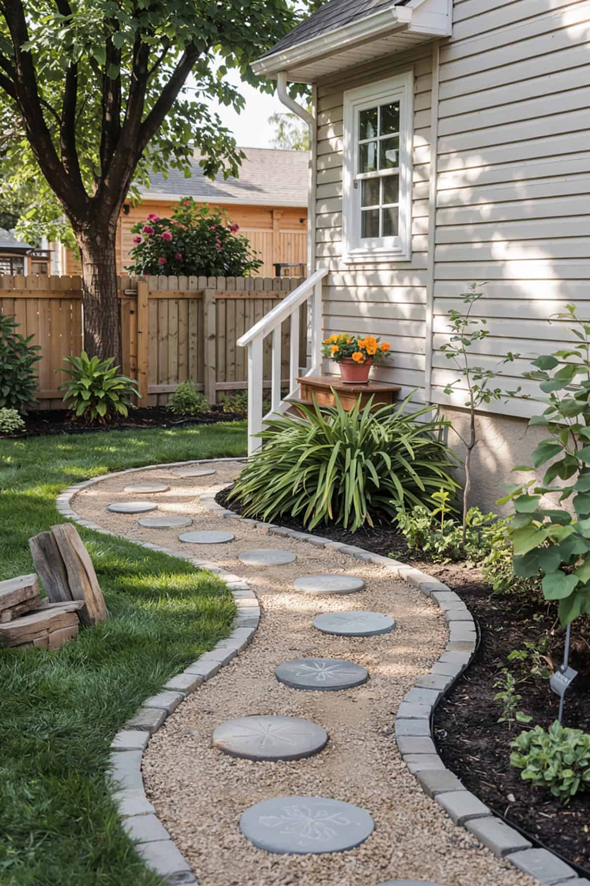 Gravel Path with Border Stones