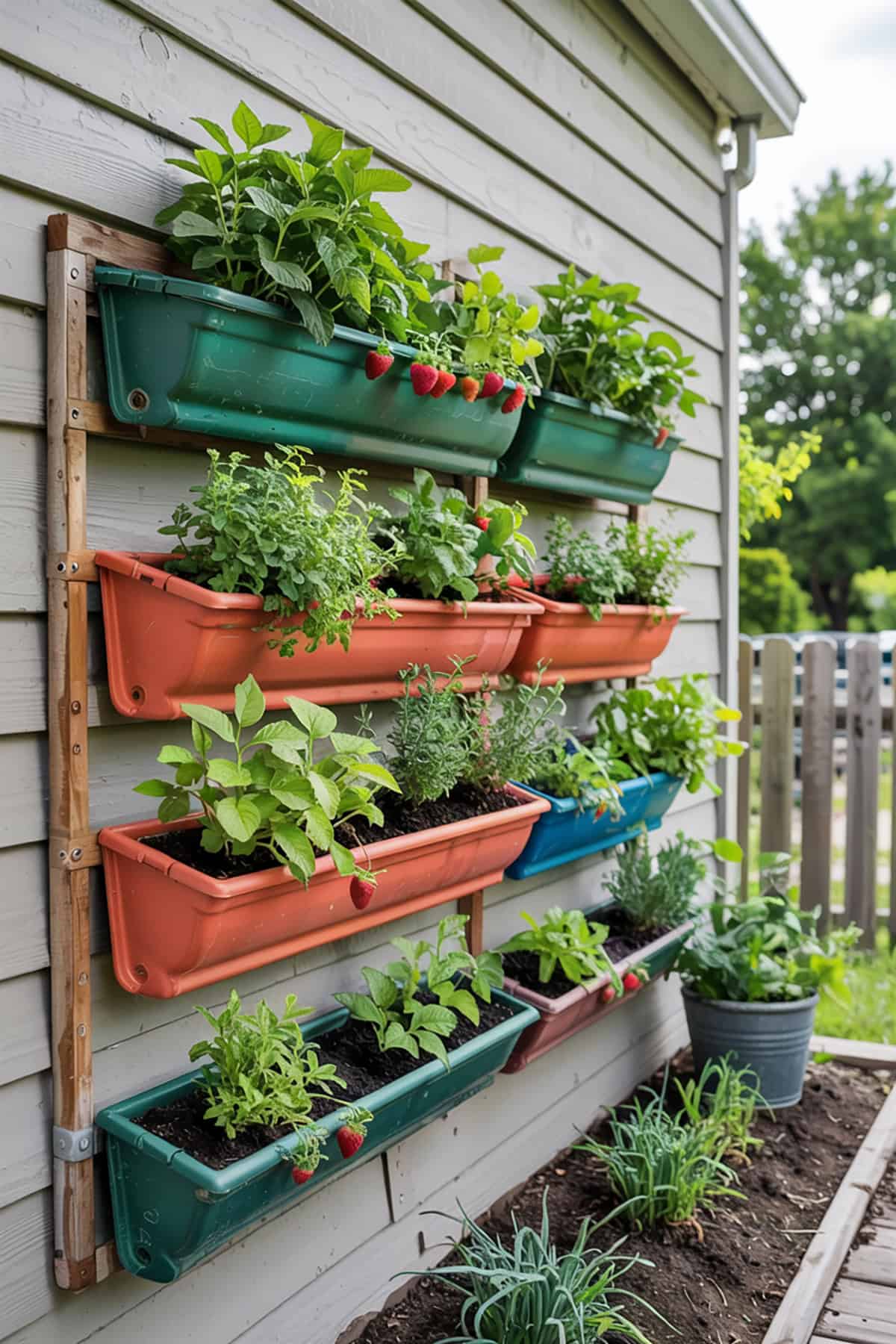 Rain Gutter Planter Wall