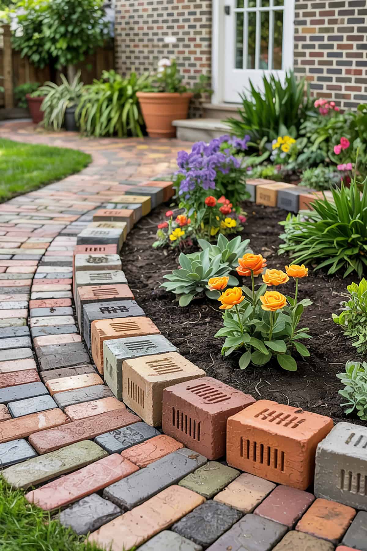 Reclaimed Brick Garden Border
