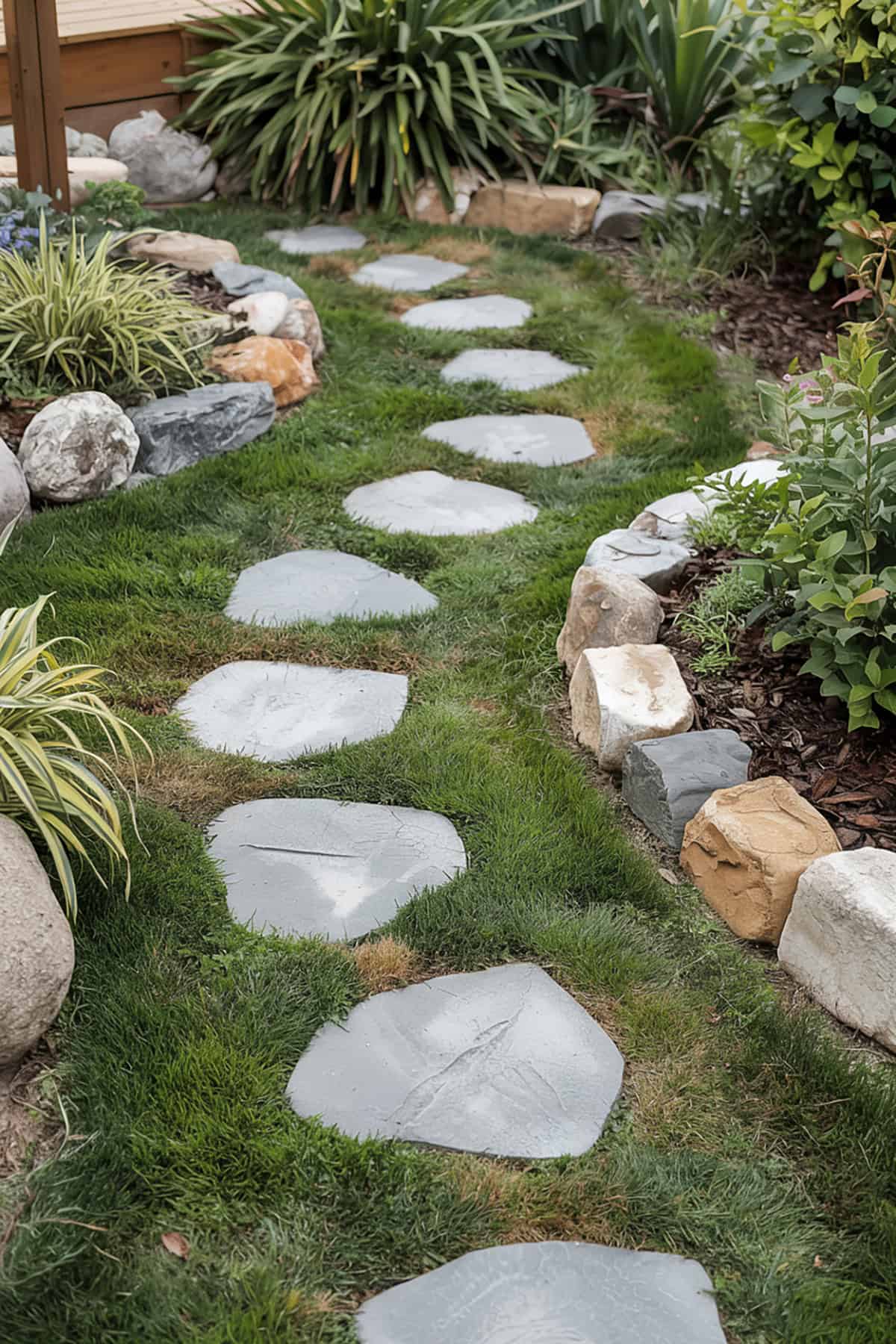 Stepping Stones Set in Grass