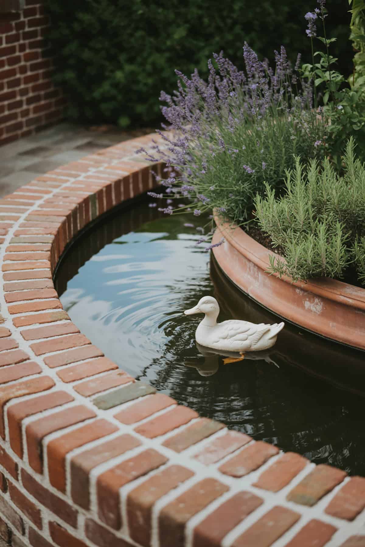 Brick Lined Oval Pond