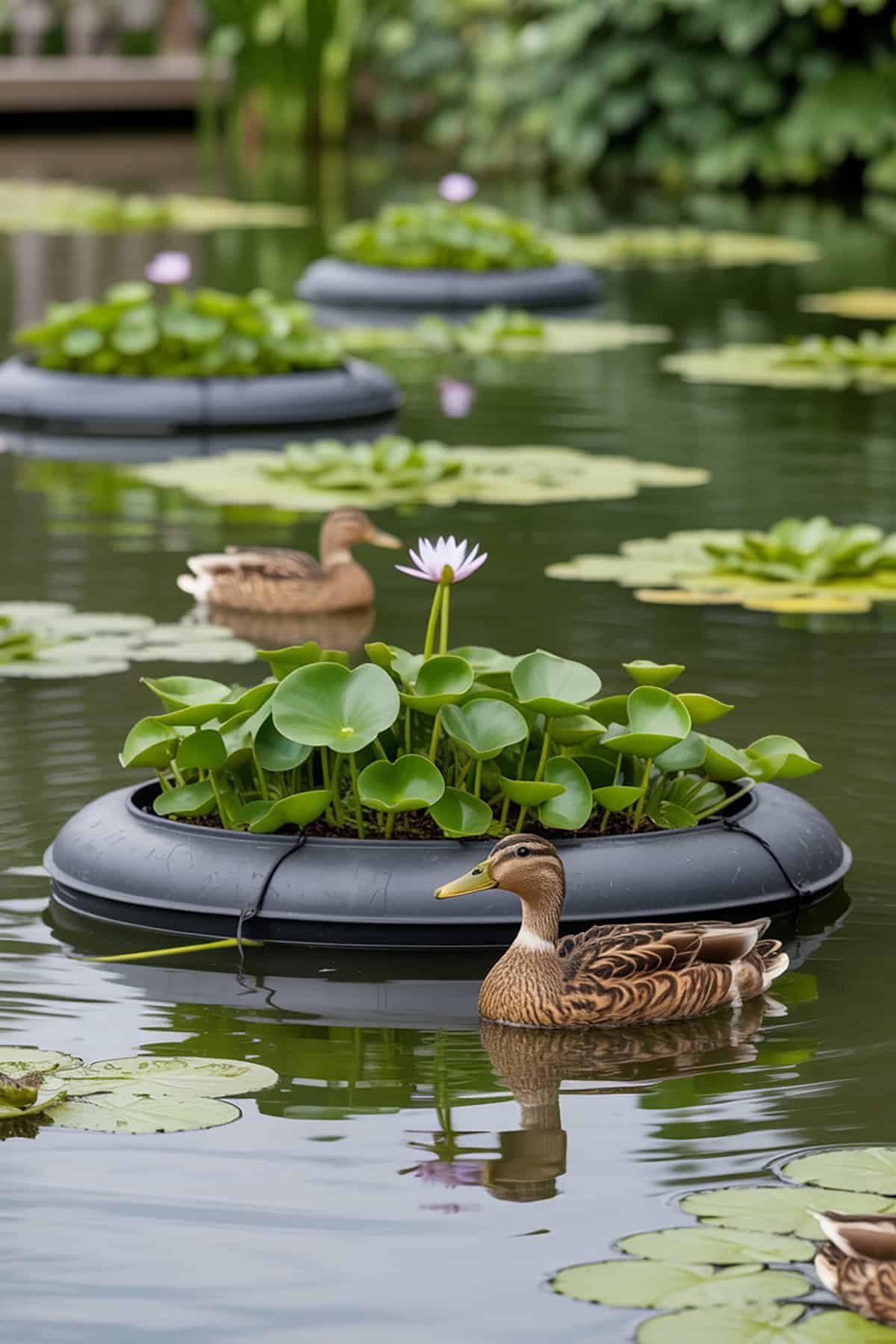 Duck Pond with Floating Plant Islands