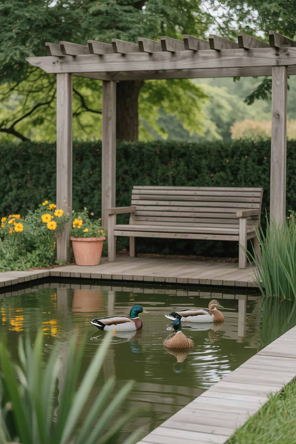 Duck Pond with Viewing Bench