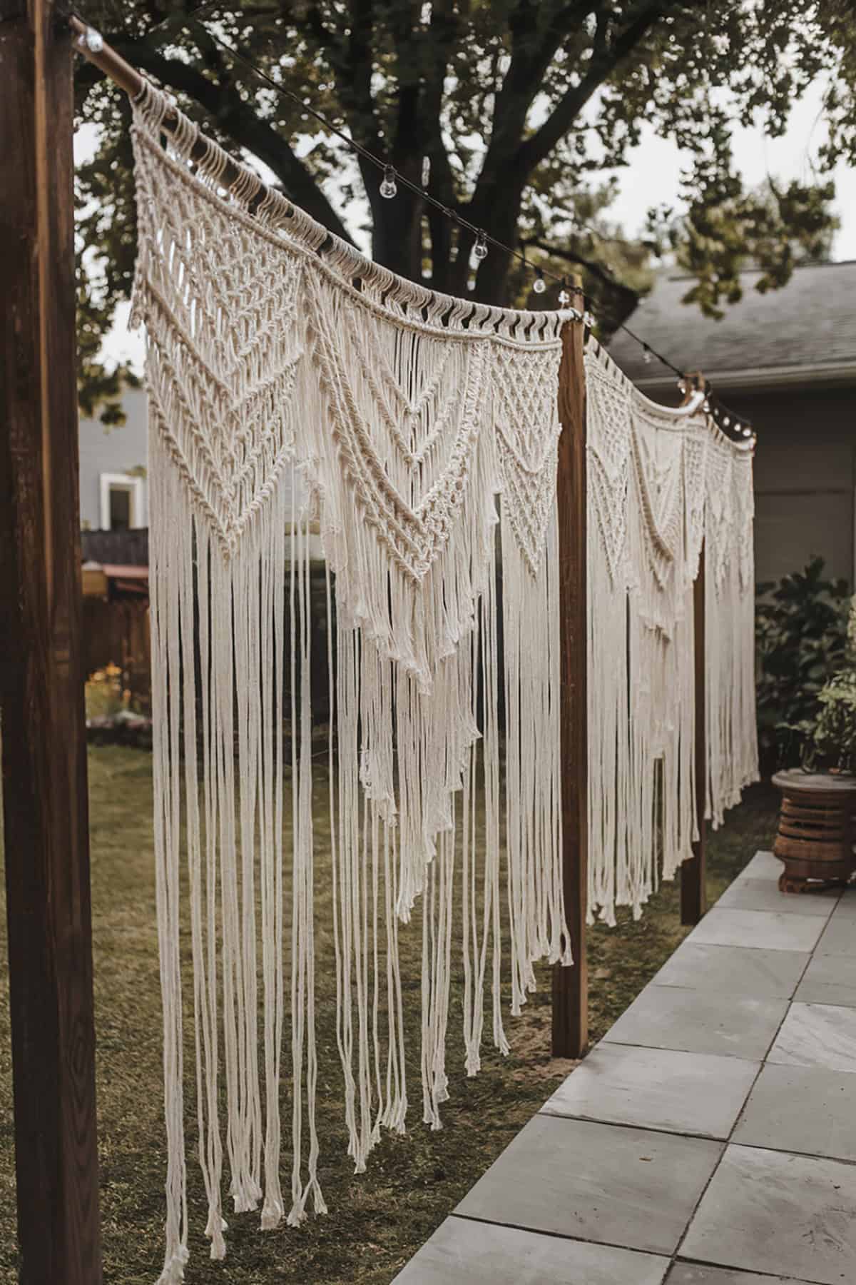 Hanging Macrame Privacy Wall