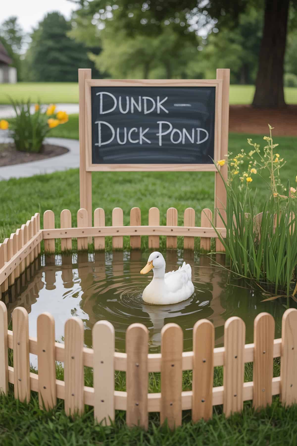 Kid Friendly Duck Pond with Fence