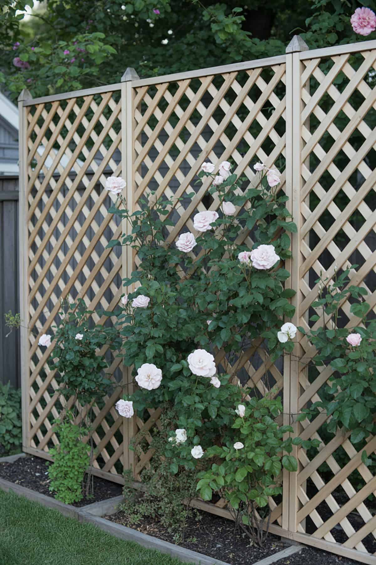 Lattice Fence with Climbing Roses