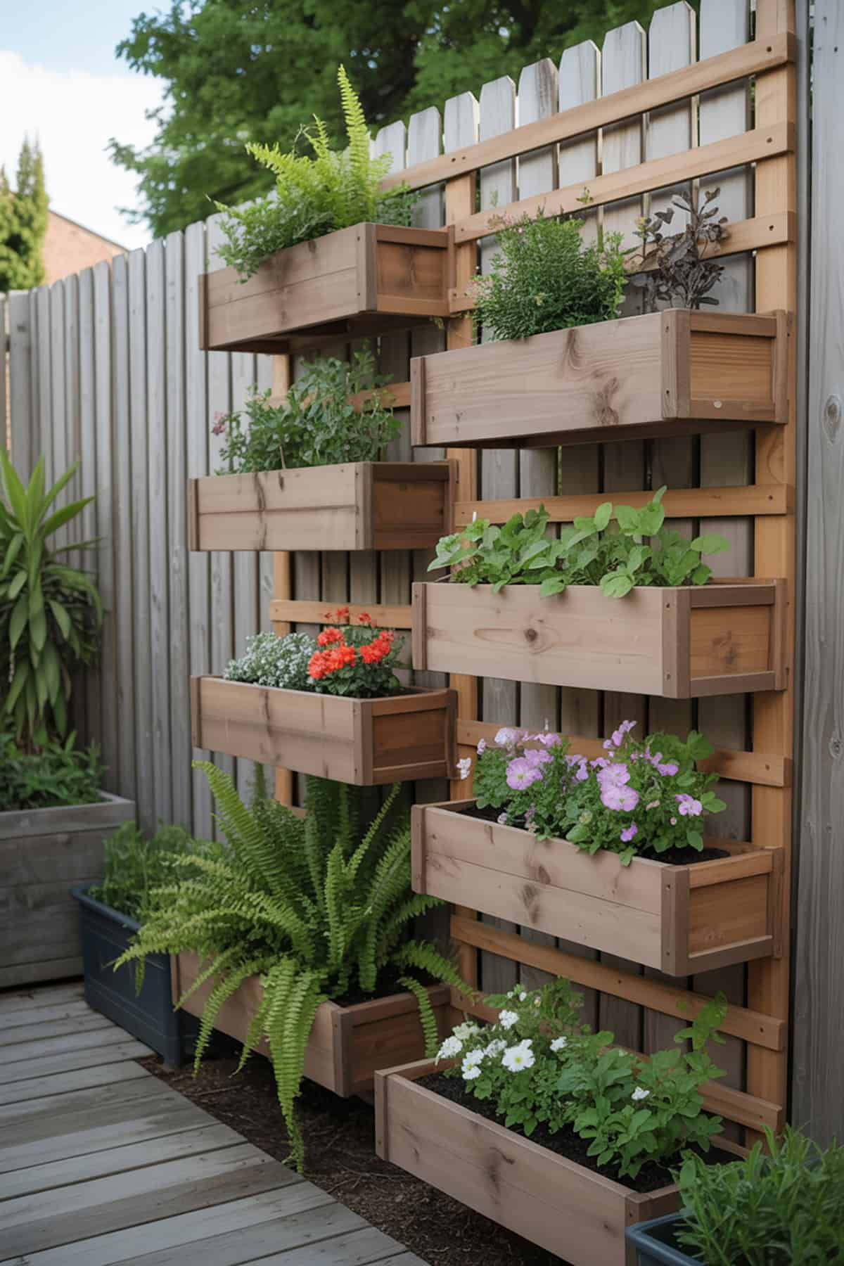 Living Green Wall with Planter Boxes