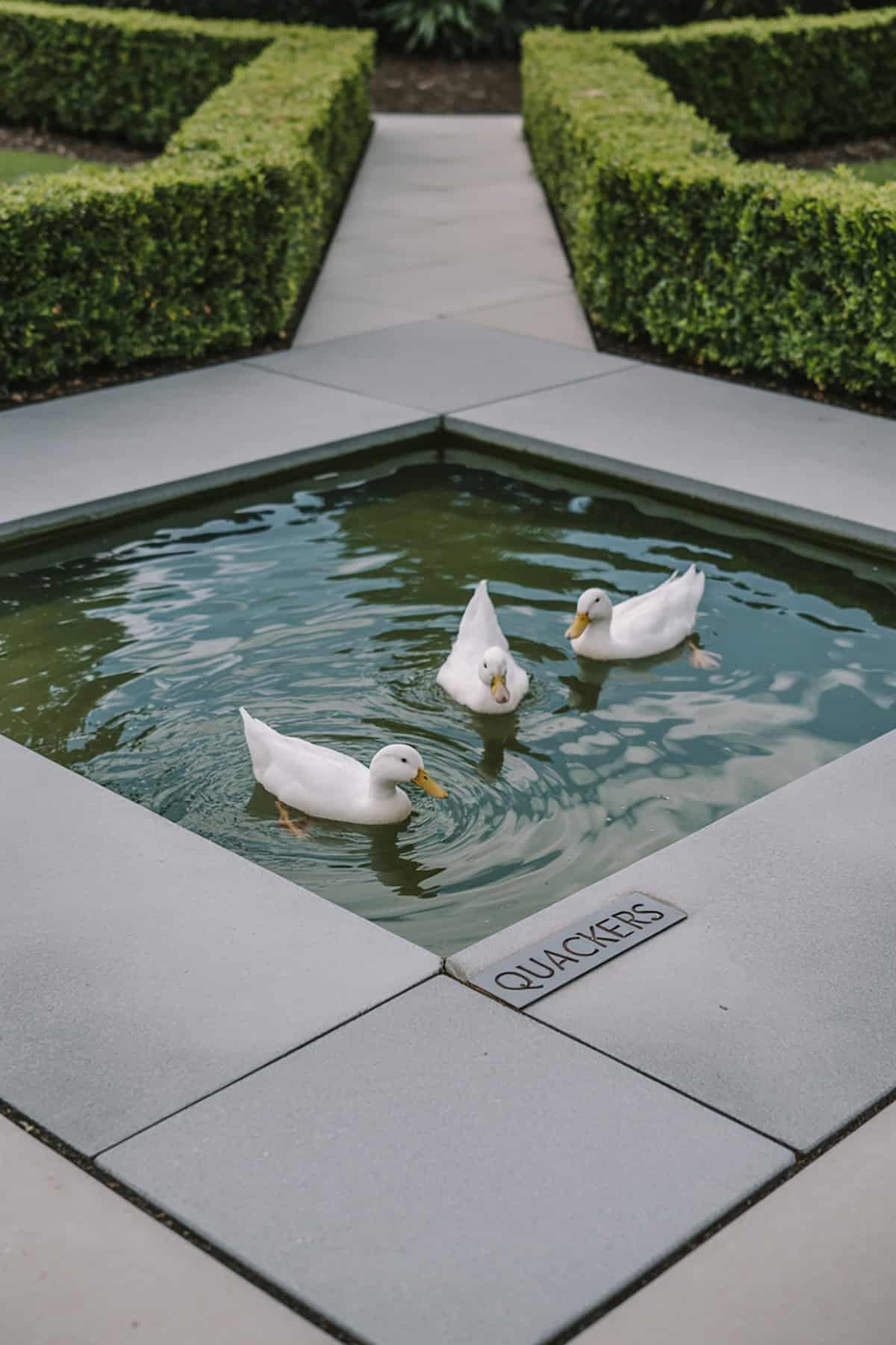 Modern Geometric Pond Design