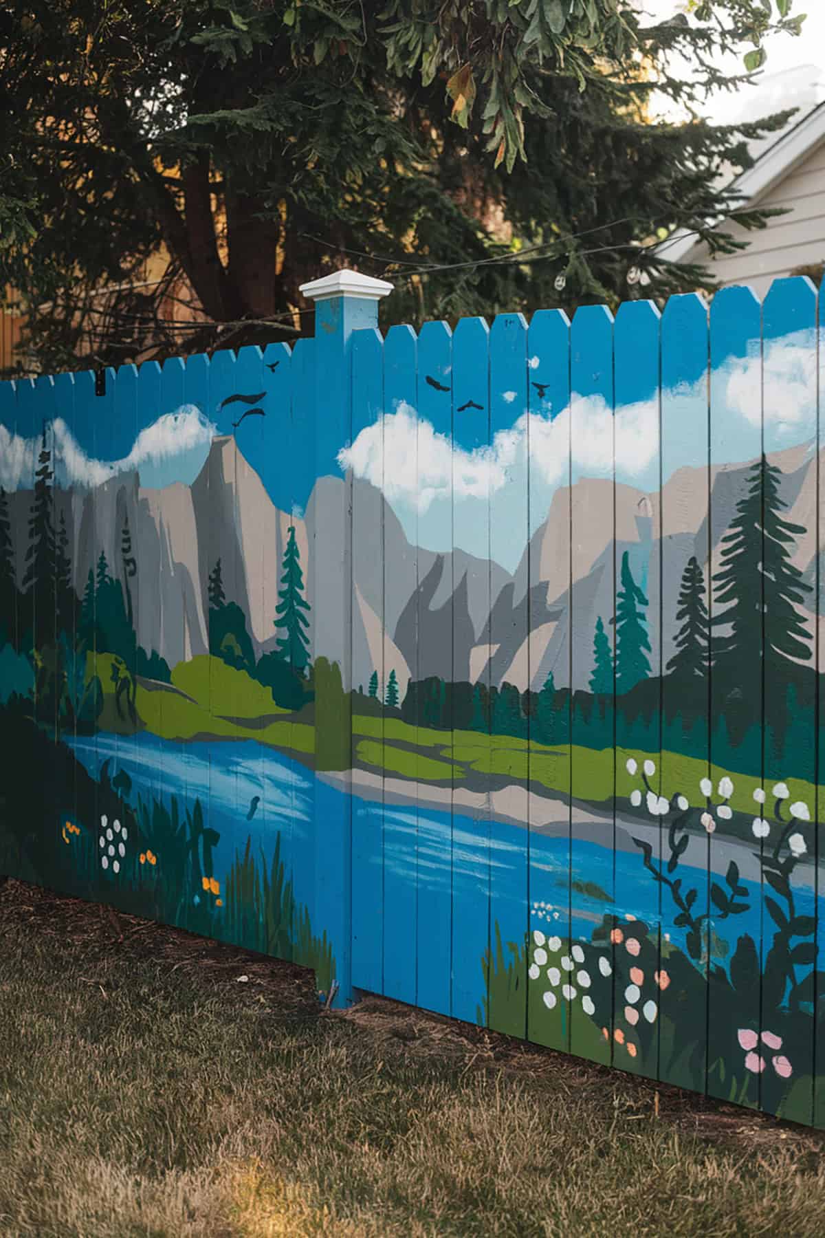 Painted Mural Fence