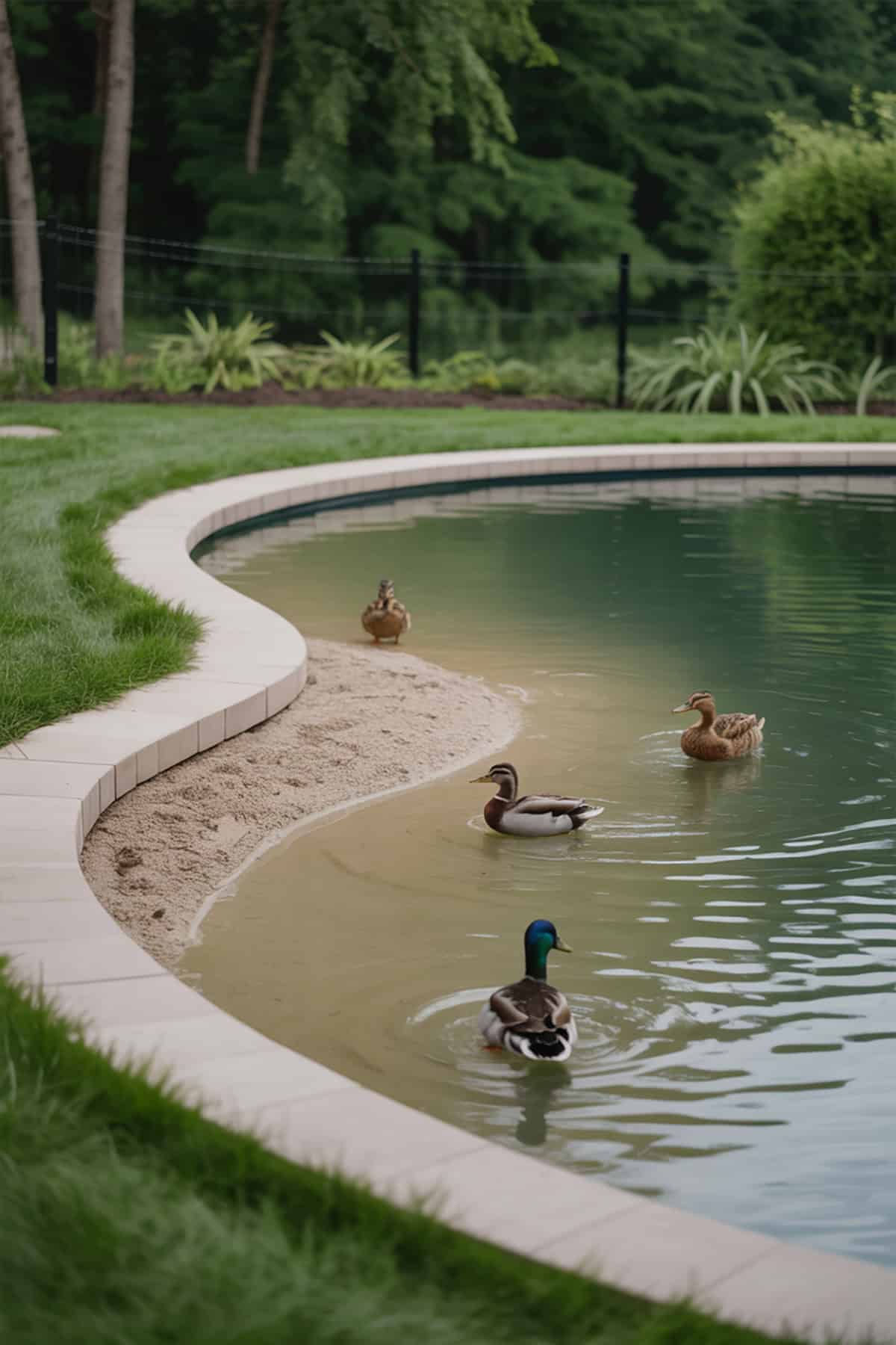 Pond with Sloped Beach Entry