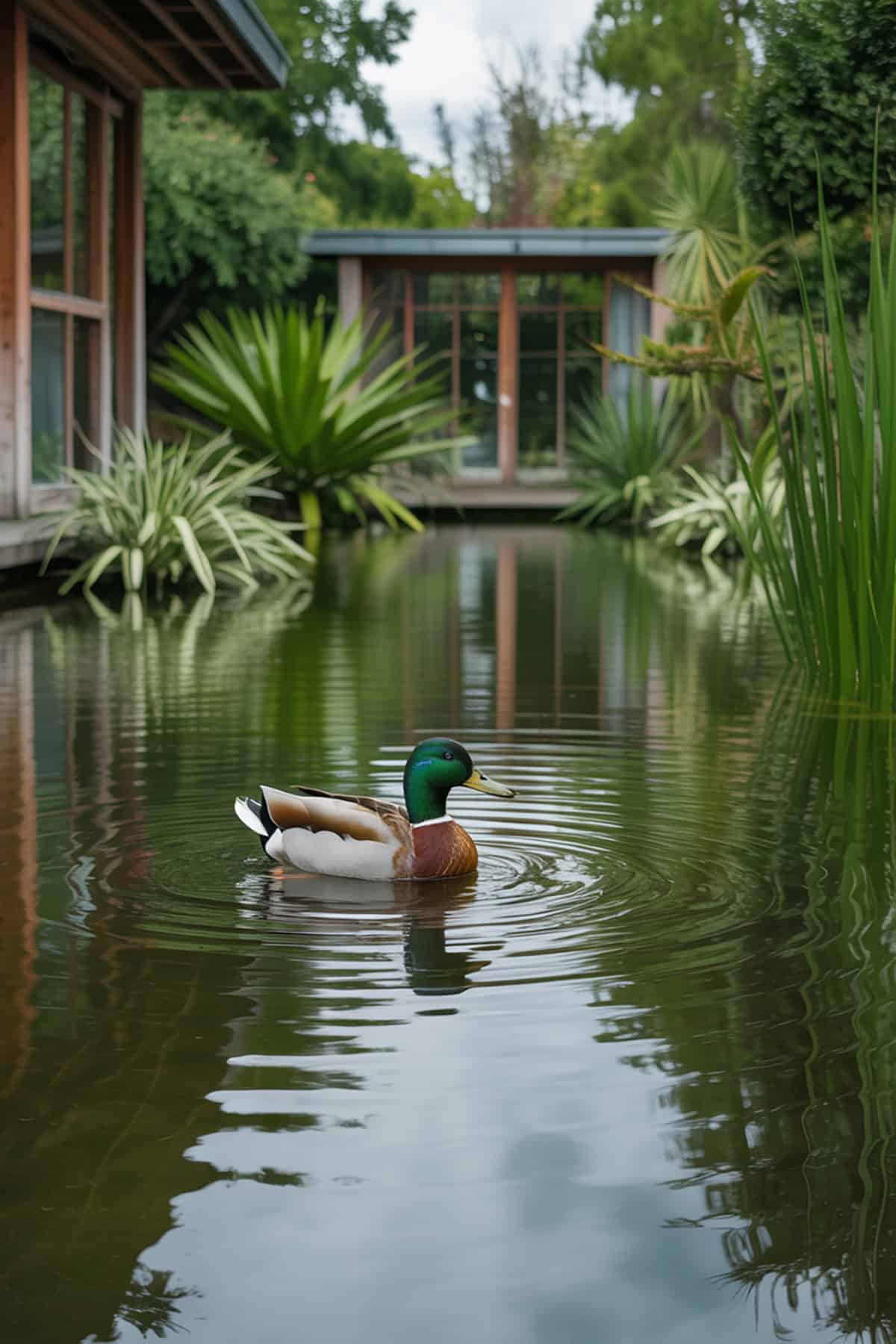 Reflective Pond with Minimal Plants