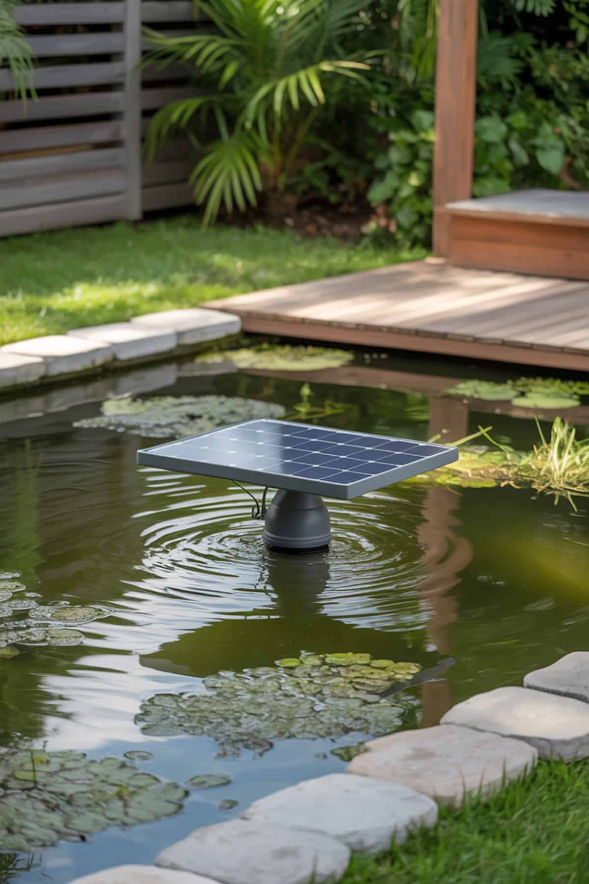 Solar Powered Pond with Aerator