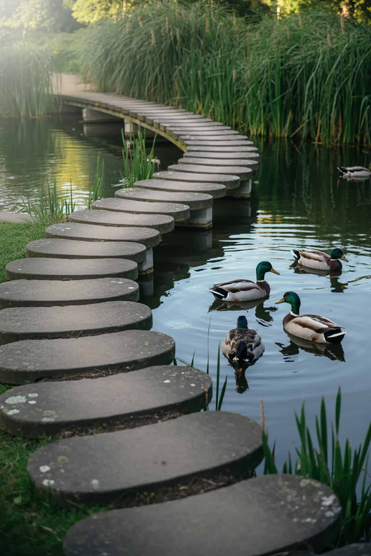 Stepping Stone Path Around the Pond