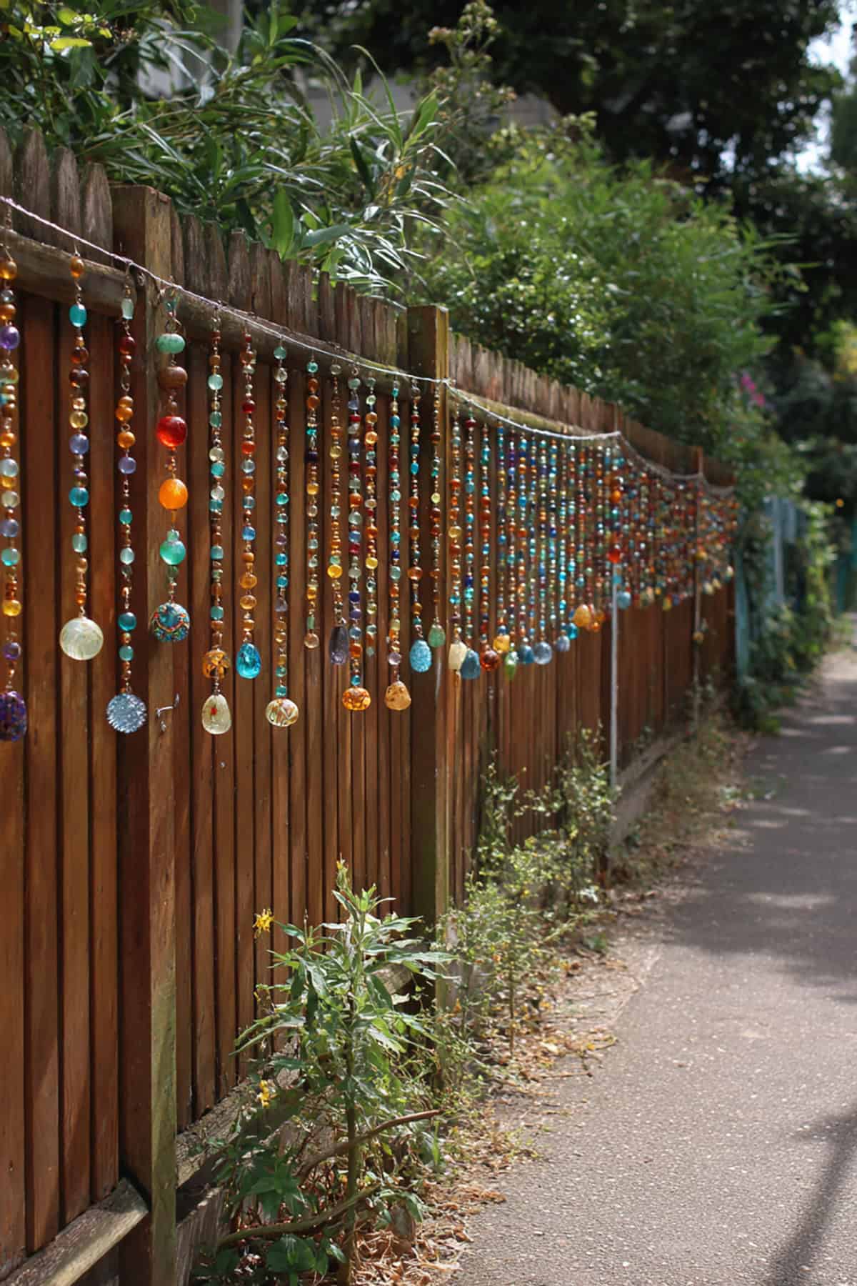 Beaded Curtain Fence Feature