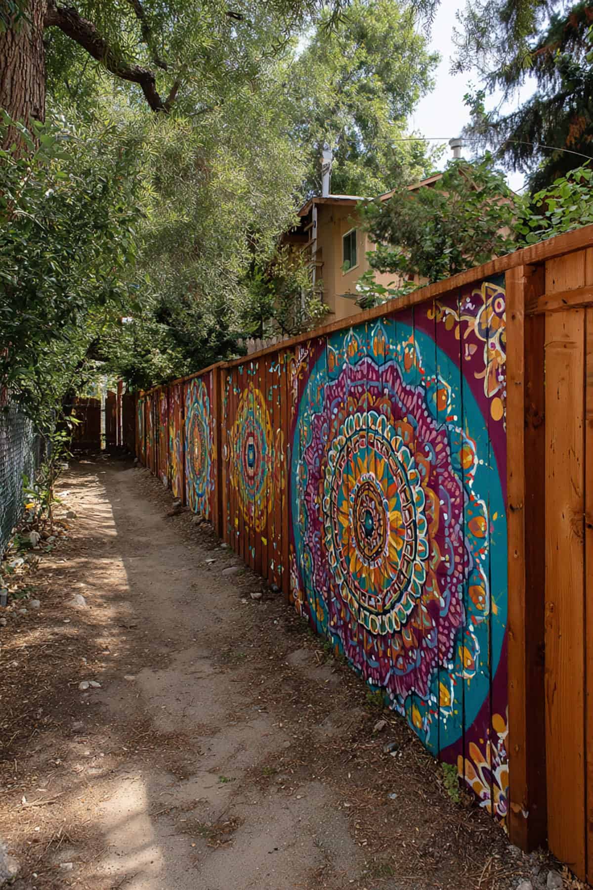 Boho Mandala Mural Fence