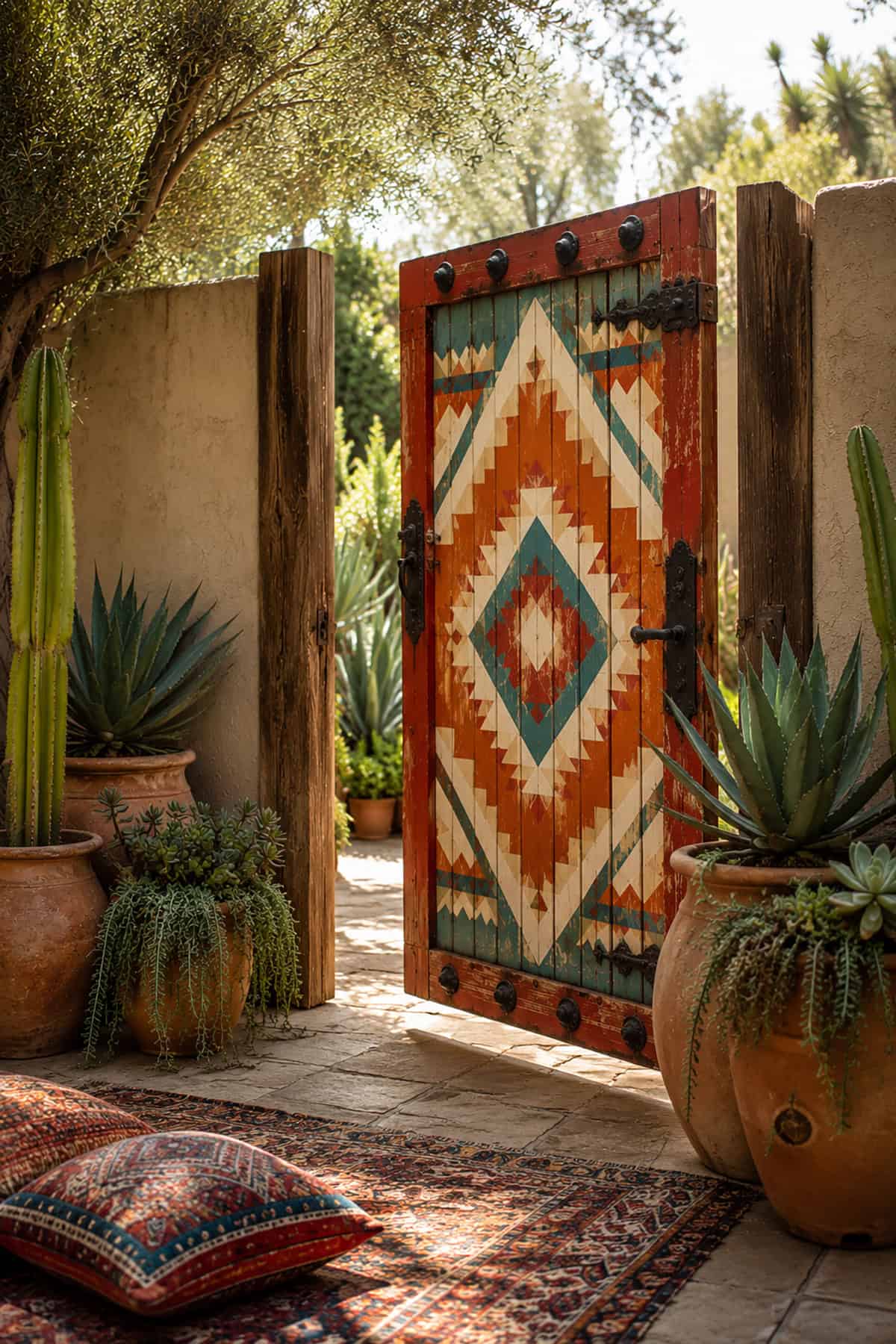 Boho Painted Tribal Pattern Gate