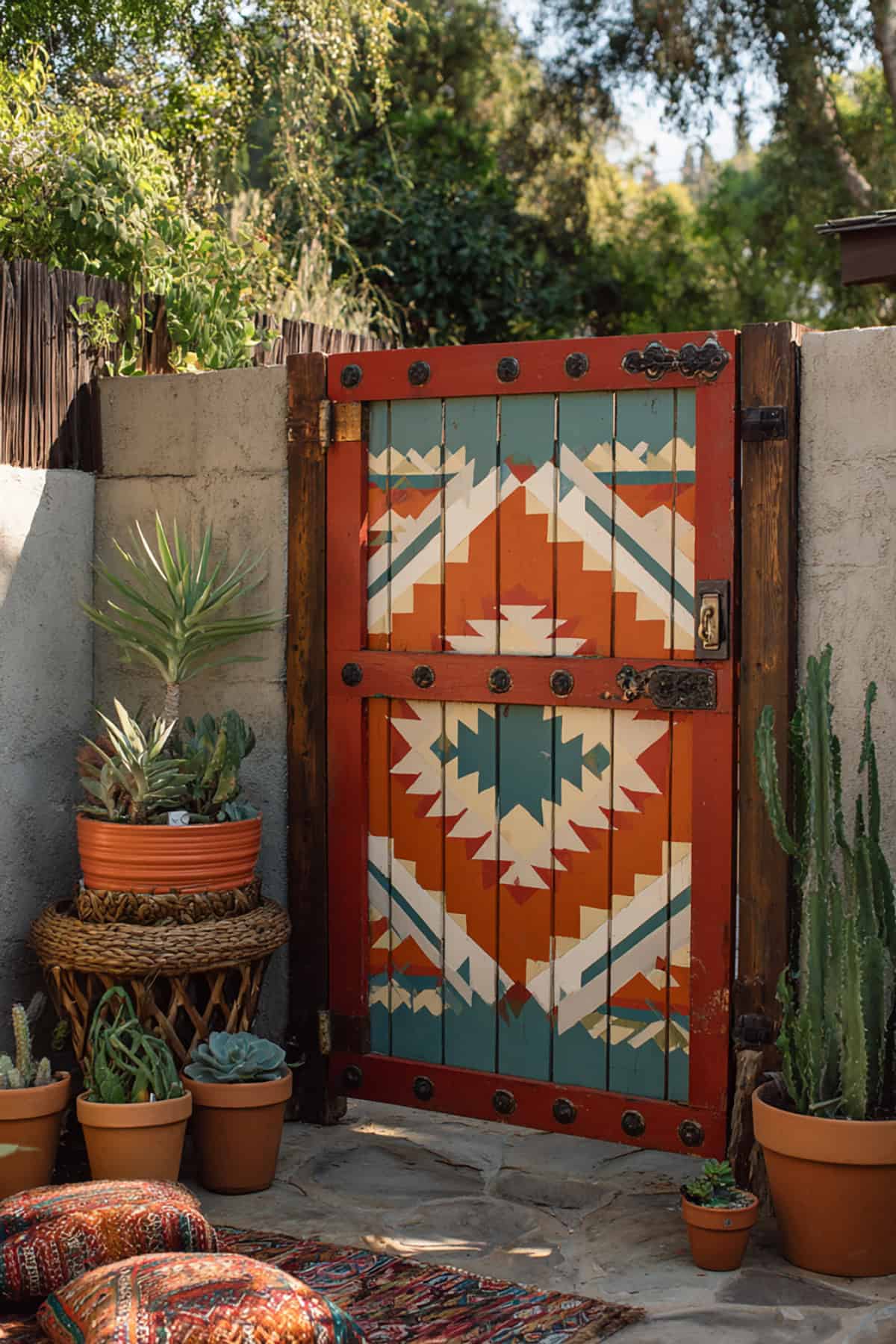 Boho Painted Tribal Pattern Gate