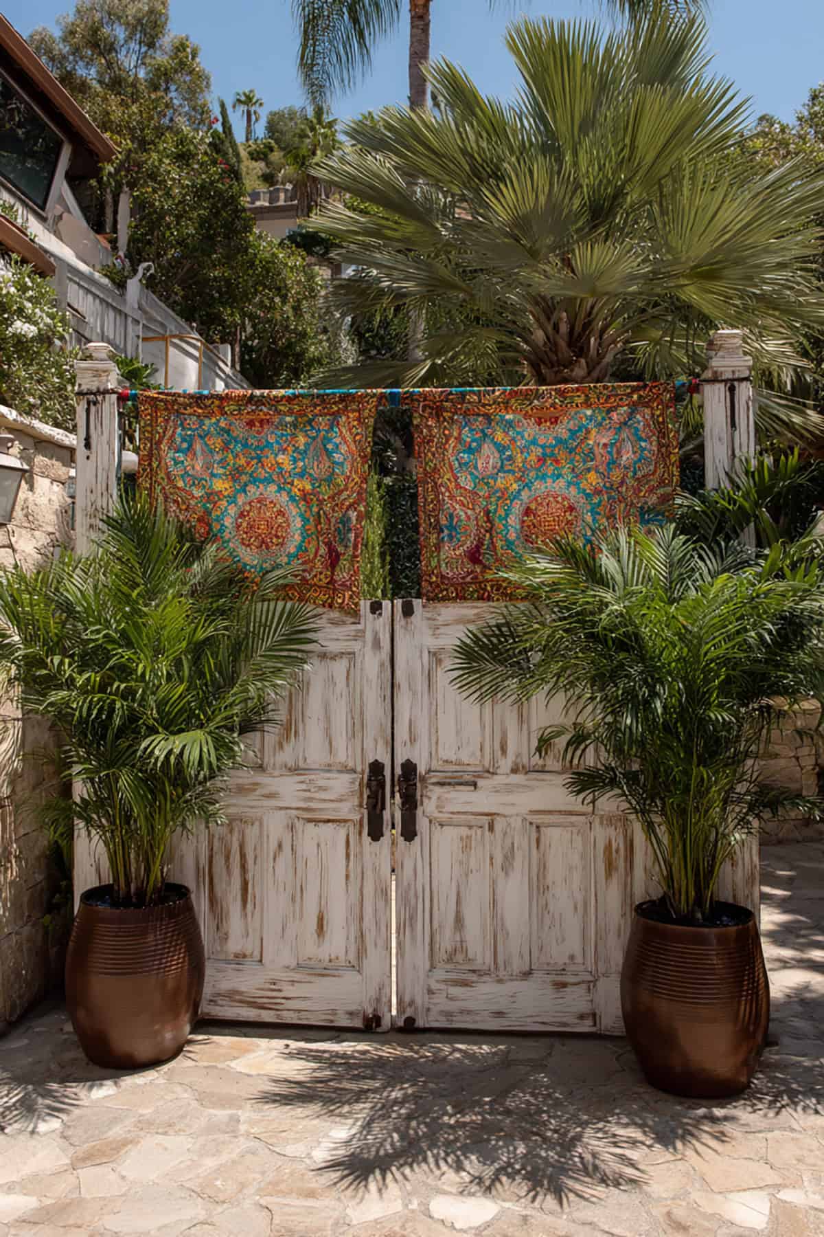Double Door Gate with Fabric Canopy