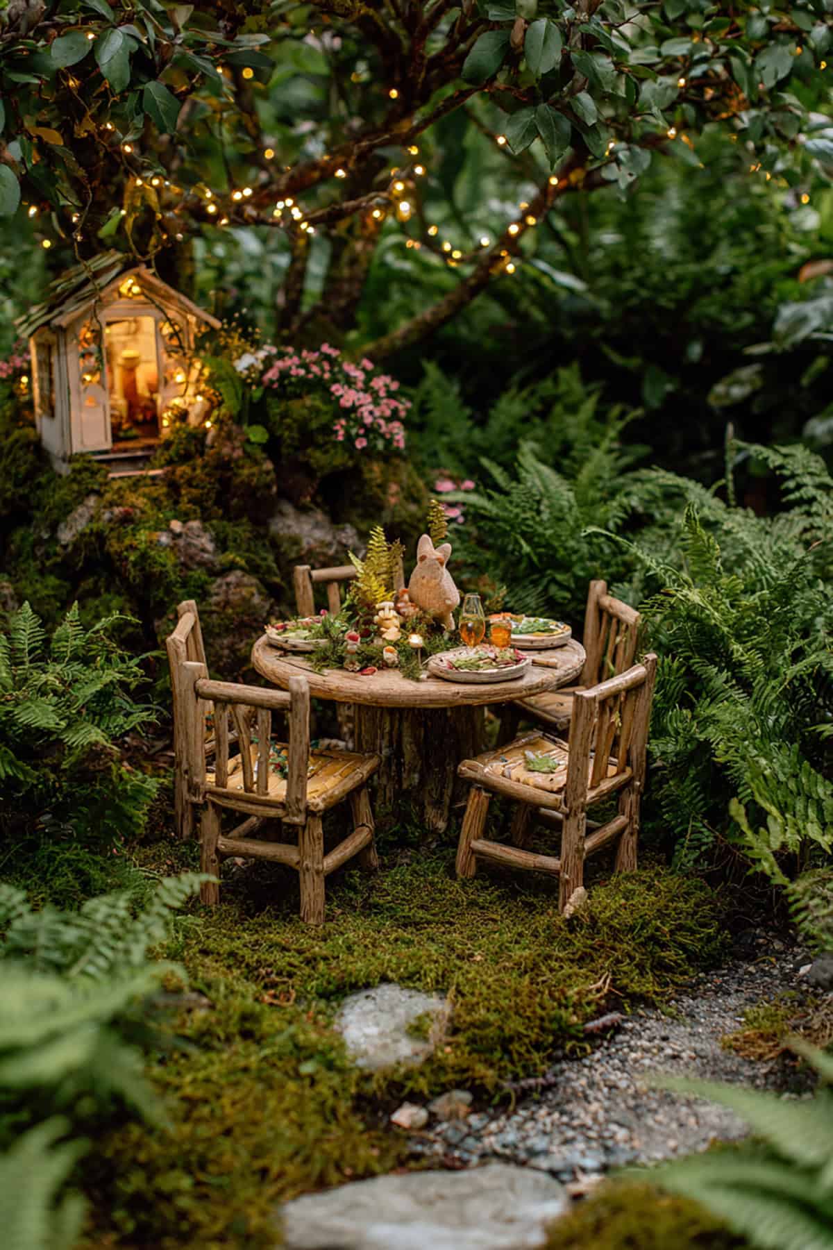 Fairy Garden Table Setup